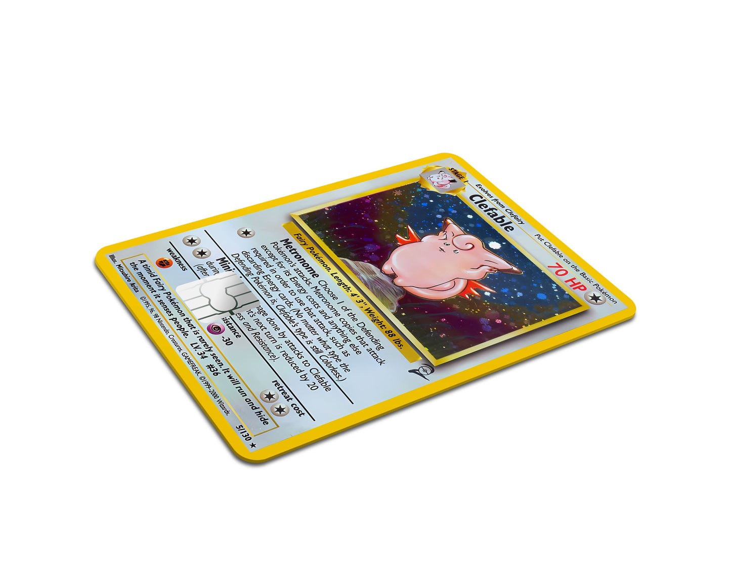Anime Town Creations Credit Card Clefable Pokemon Card Full Skins - Anime Pokemon Credit Card Skin