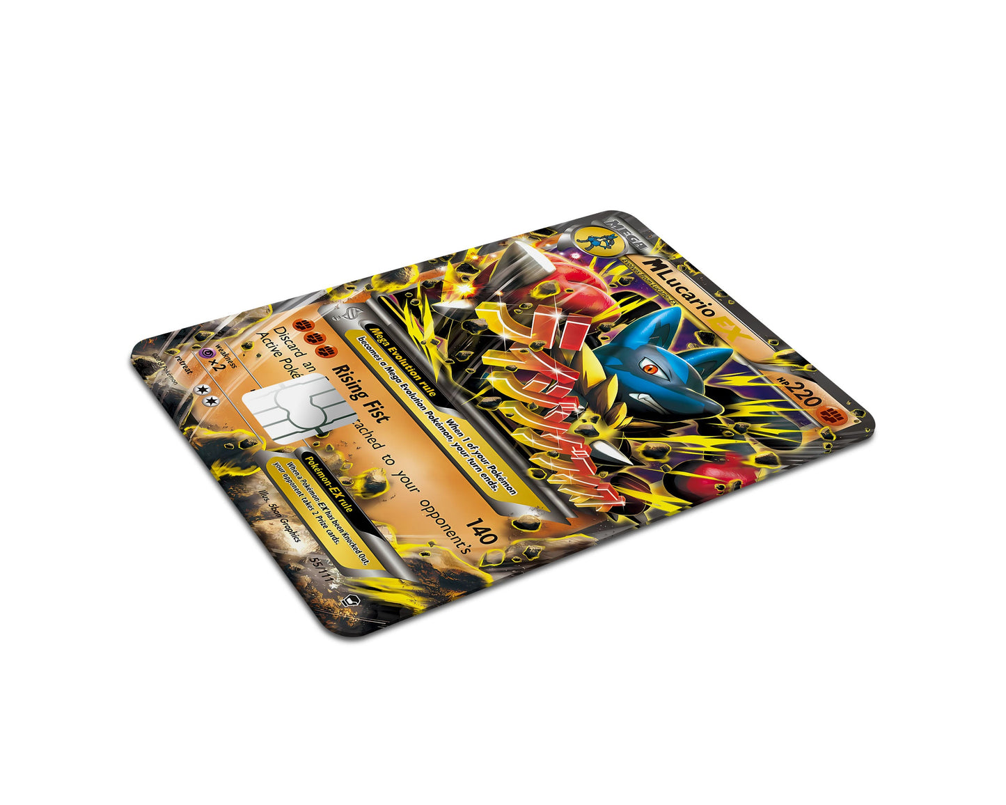 Anime Town Creations Credit Card Mega Lucario Pokemon Card Full Skins - Anime Pokemon Credit Card Skin