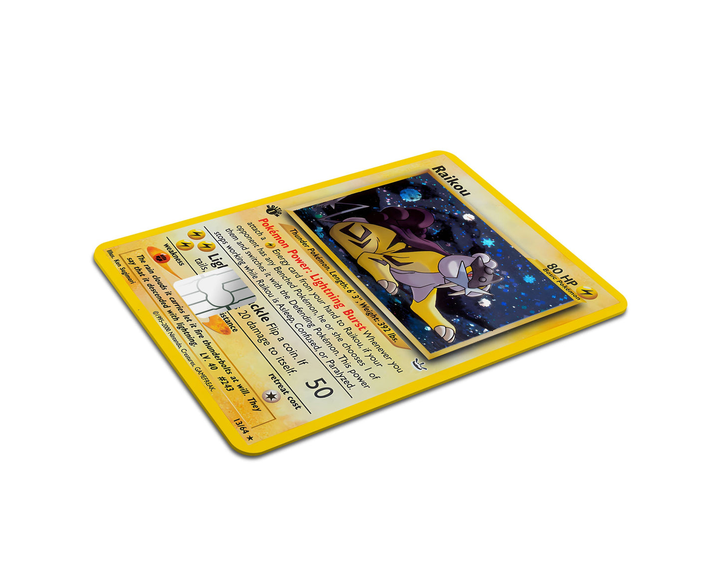 Anime Town Creations Credit Card Rare Raikou Pokemon Card Full Skins - Anime Pokemon Credit Card Skin