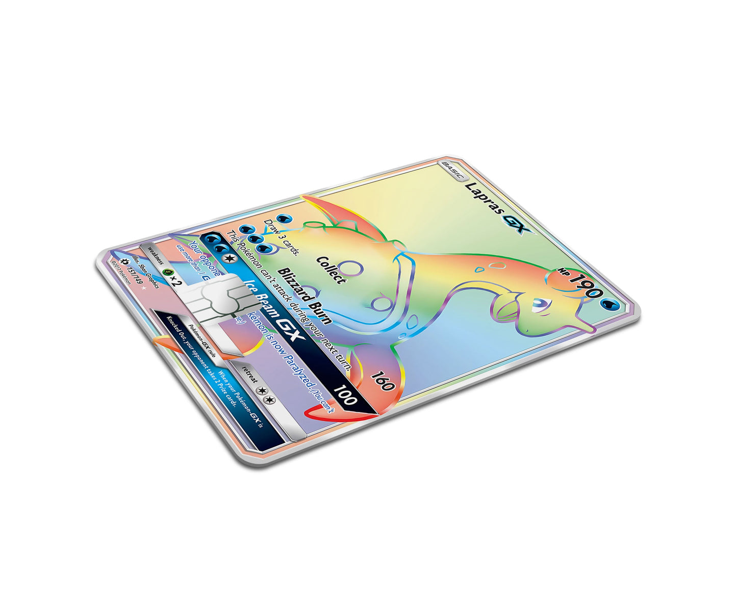 Anime Town Creations Credit Card Rainbow Lapras Pokemon Card Full Skins - Anime Pokemon Credit Card Skin