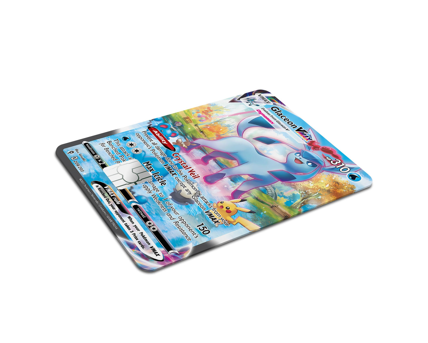 Anime Town Creations Credit Card Rare Glaceon Pokemon Card Full Skins - Anime Pokemon Credit Card Skin