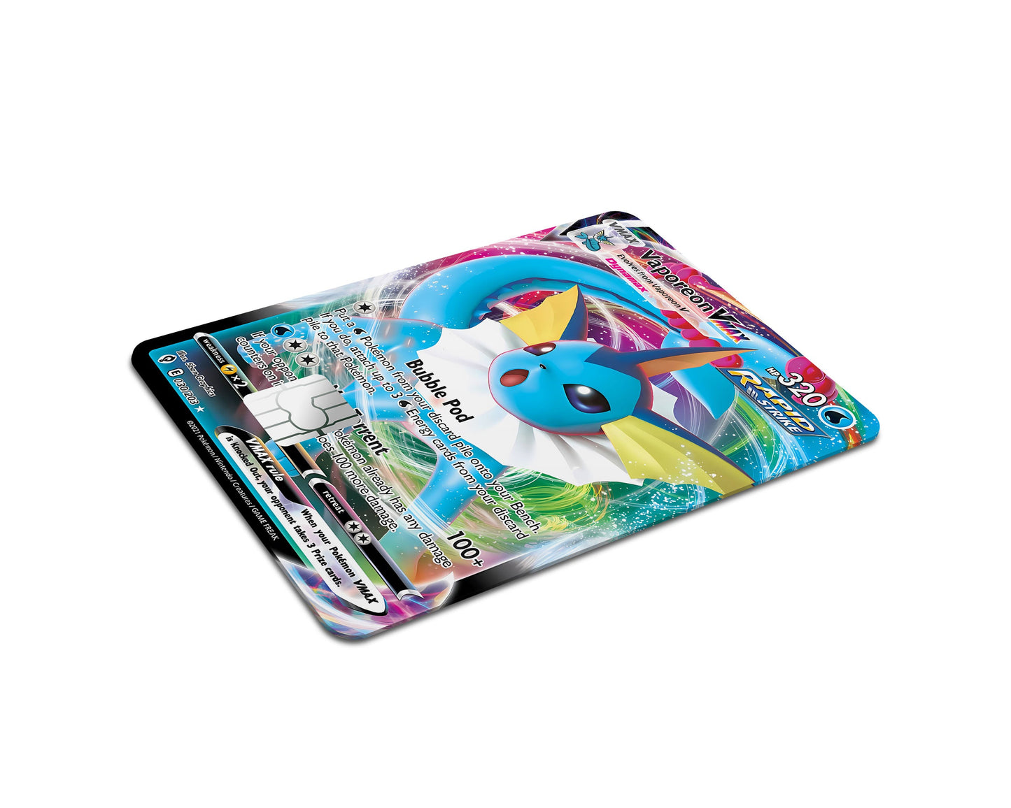 Anime Town Creations Credit Card Vmax Vaporeon Pokemon Card Full Skins - Anime Pokemon Credit Card Skin