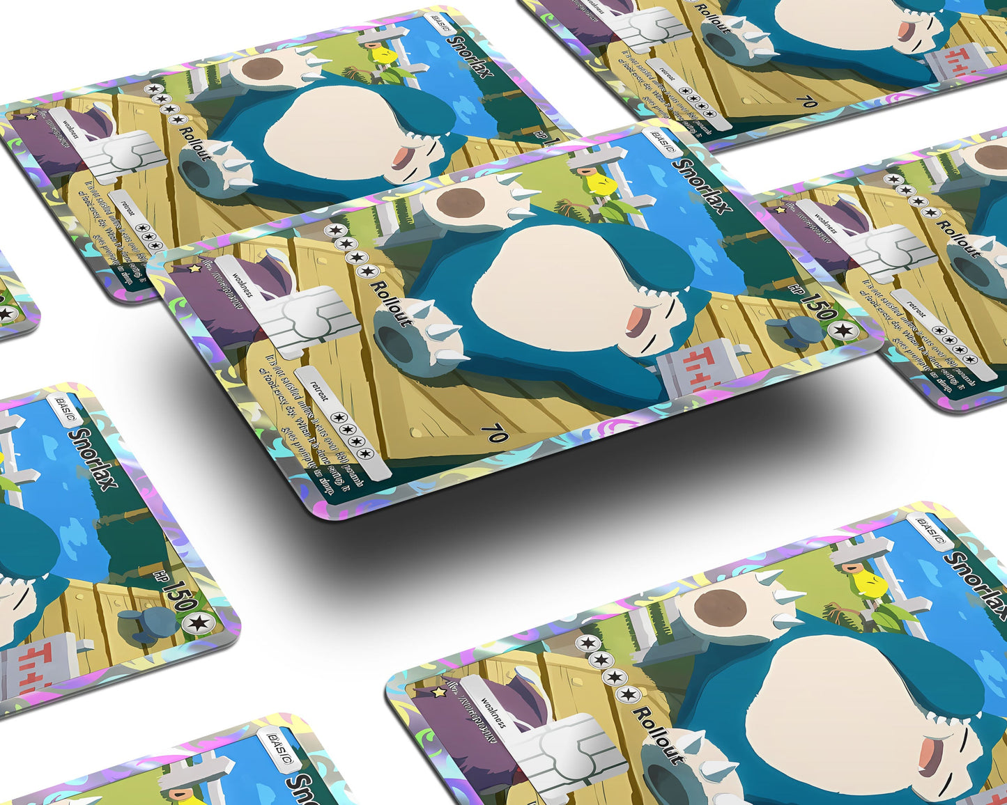 Anime Town Creations Credit Card Snorlax Pocket Pokemon Card Window Skins - Anime Pokemon Credit Card Skin