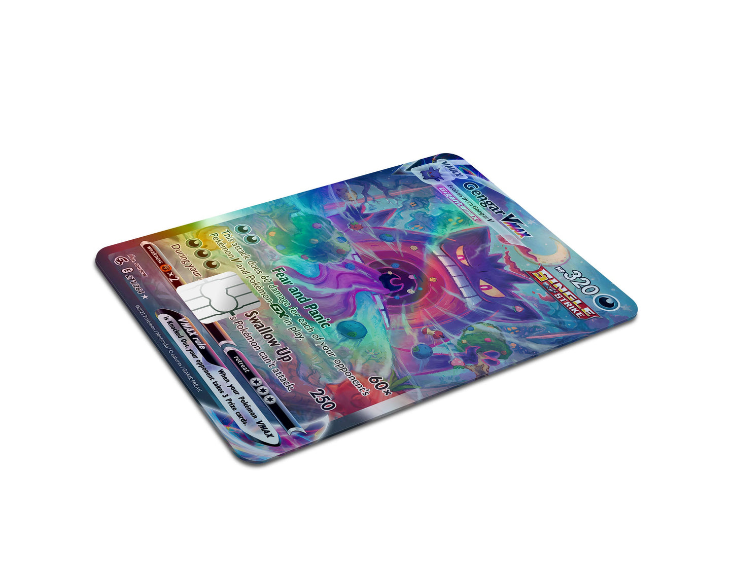 Anime Town Creations Holographic Credit Card Rare Gengar Vmax Pokemon Card Full Skins - Anime Pokemon Holographic Credit Card Skin