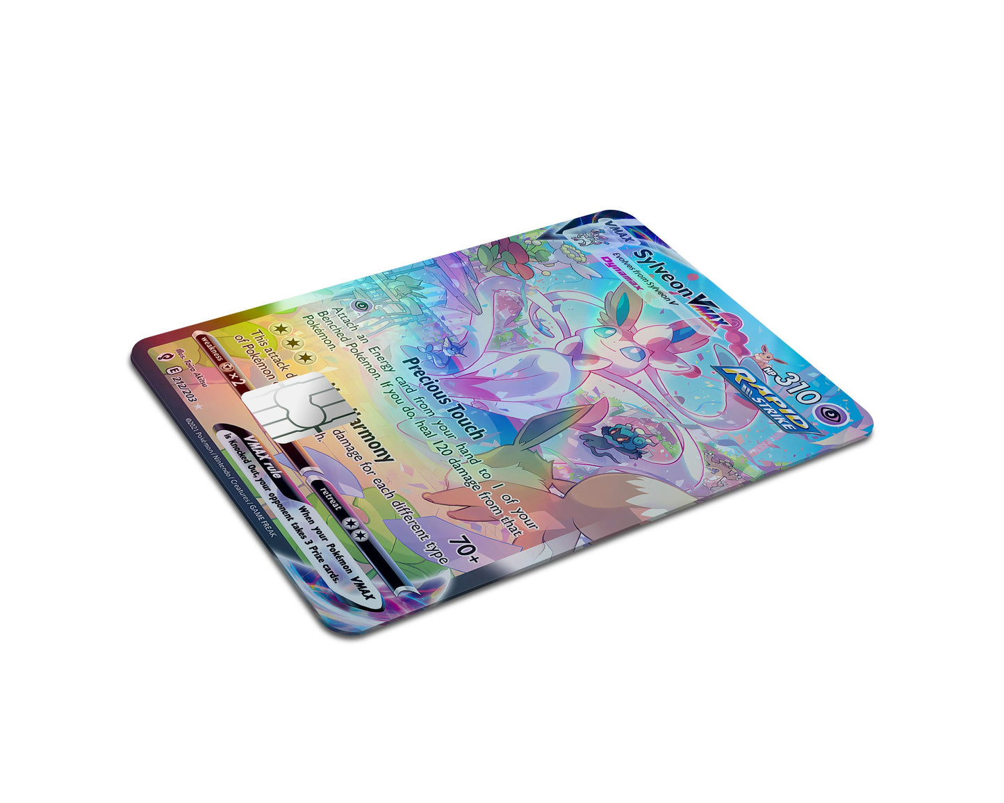 Anime Town Creations Holographic Credit Card Rare Sylveon Pokemon Card Full Skins - Anime Pokemon Holographic Credit Card Skin