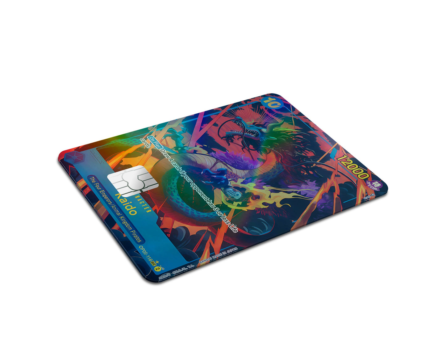 Anime Town Creations Holographic Credit Card Kaido Dragon One Piece Card Half Skins - Anime One Piece Holographic Credit Card Skin