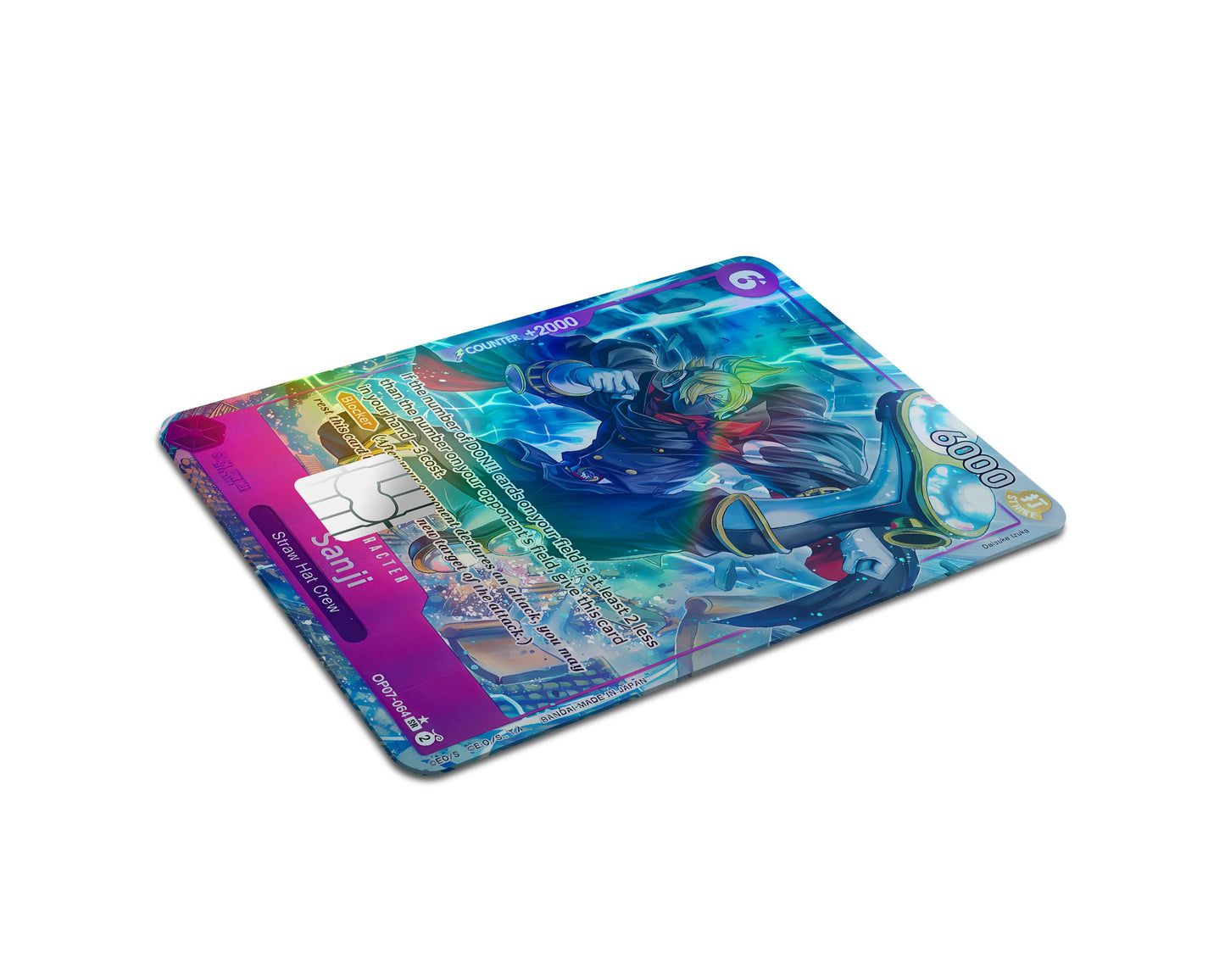 Anime Town Creations Holographic Credit Card Sanjir One Piece Card Half Skins - Anime One Piece Holographic Credit Card Skin