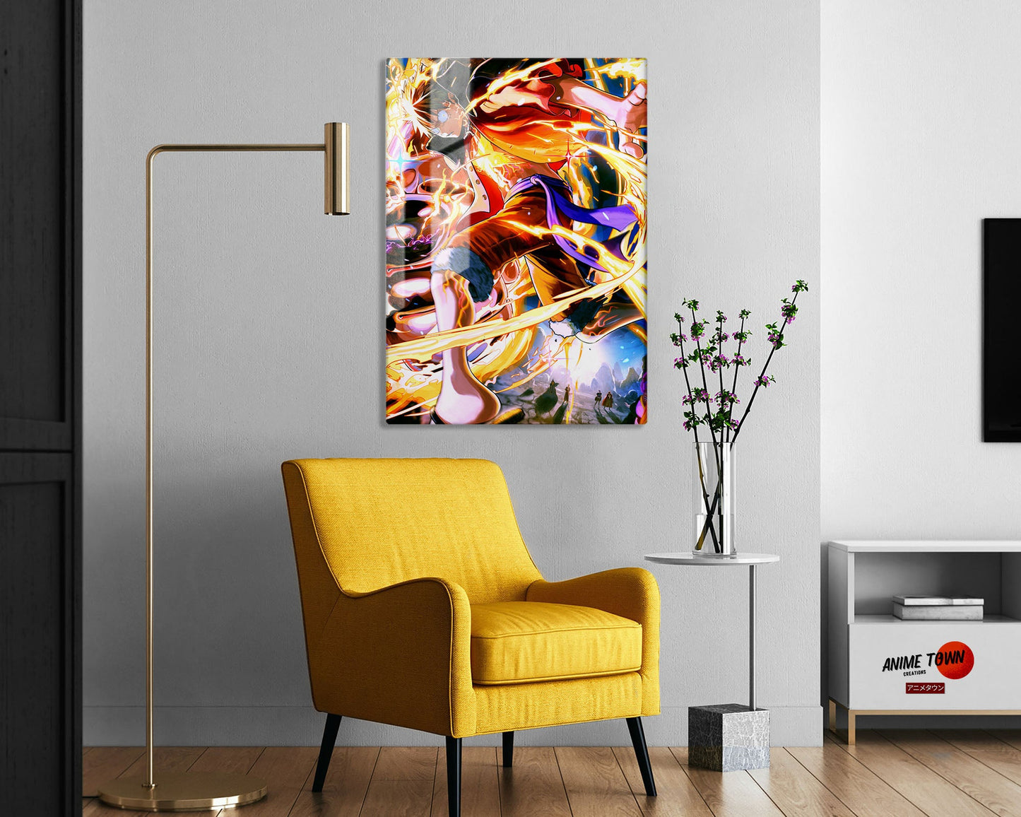 Anime Town Creations Metal Poster One Piece Luffy Red Roc 24" x 36" Home Goods - Anime One Piece Metal Poster