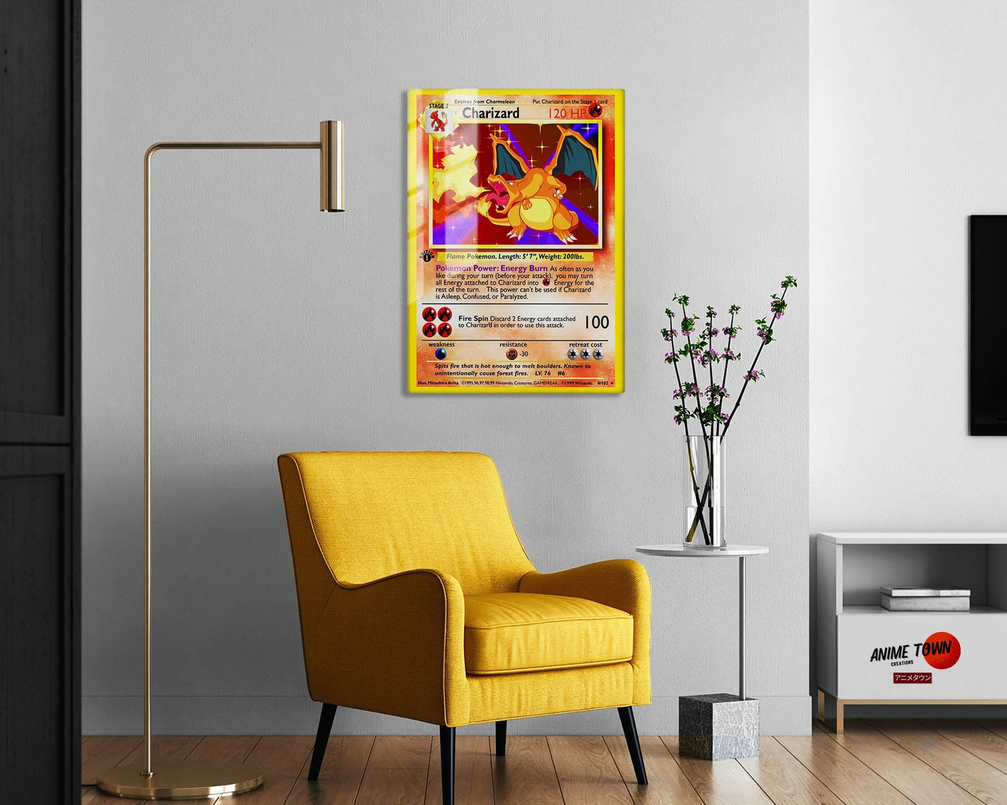 Charizard Pokemon Card Metal Poster