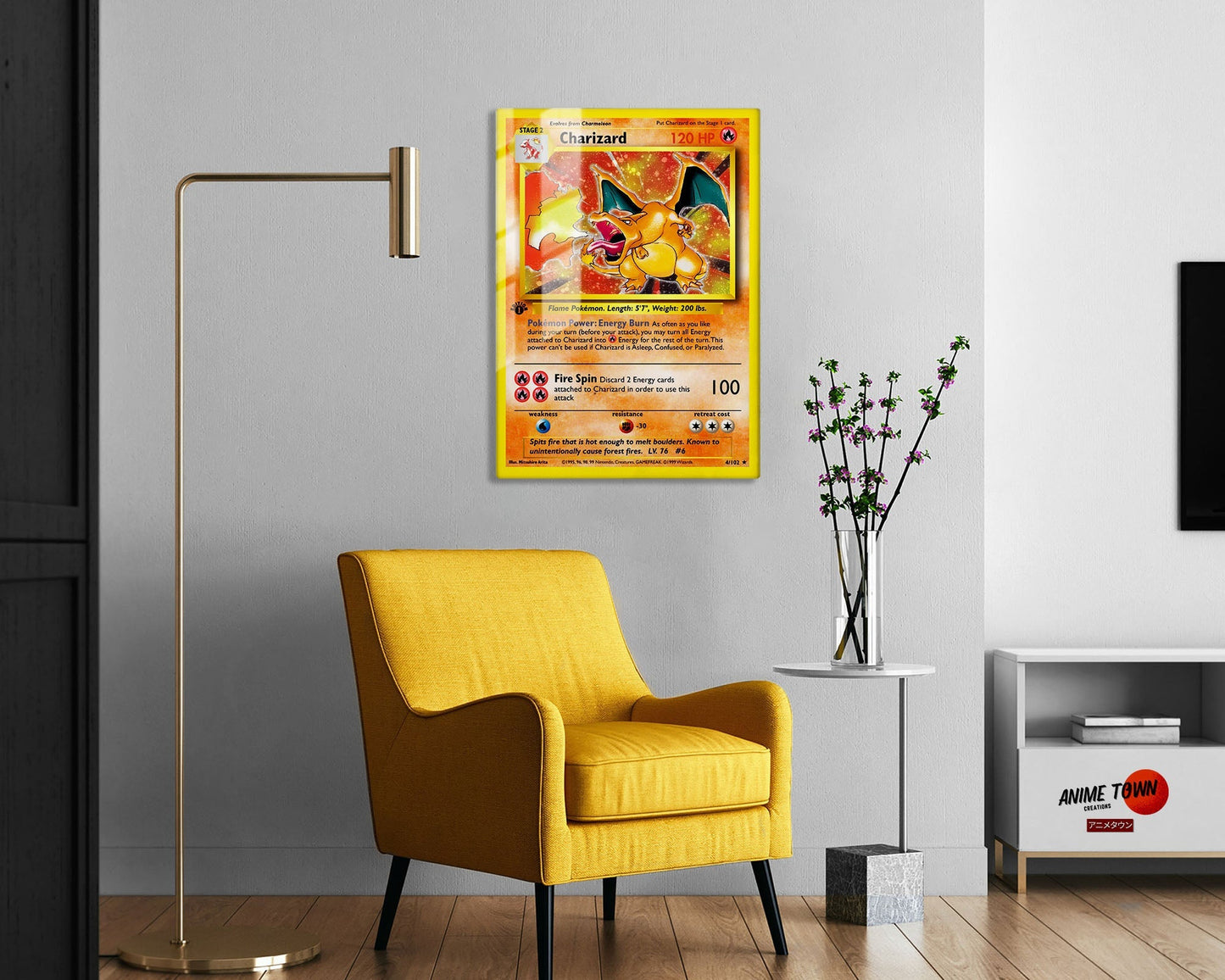 Pokemon Charizard Card Metal Poster