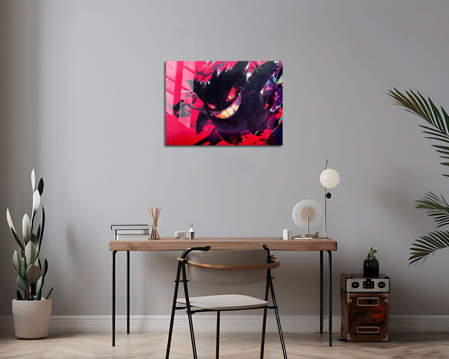 Anime Town Creations Metal Poster Landscape Pokemon Gengar Flames 7" x 5" Home Goods - Anime Pokemon Metal Poster