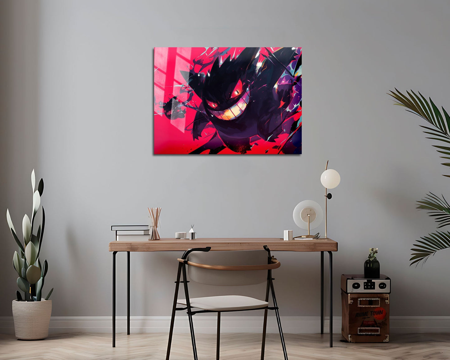 Pokemon Gengar Flames Metal Poster
