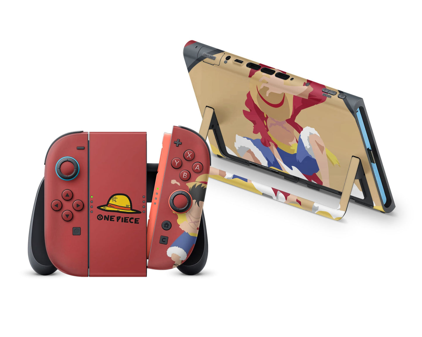 Anime Town Creations Nintendo Switch 2 Luffy One Piece Vinyl +Tempered Glass Skins - Anime One Piece Switch 2 Skin