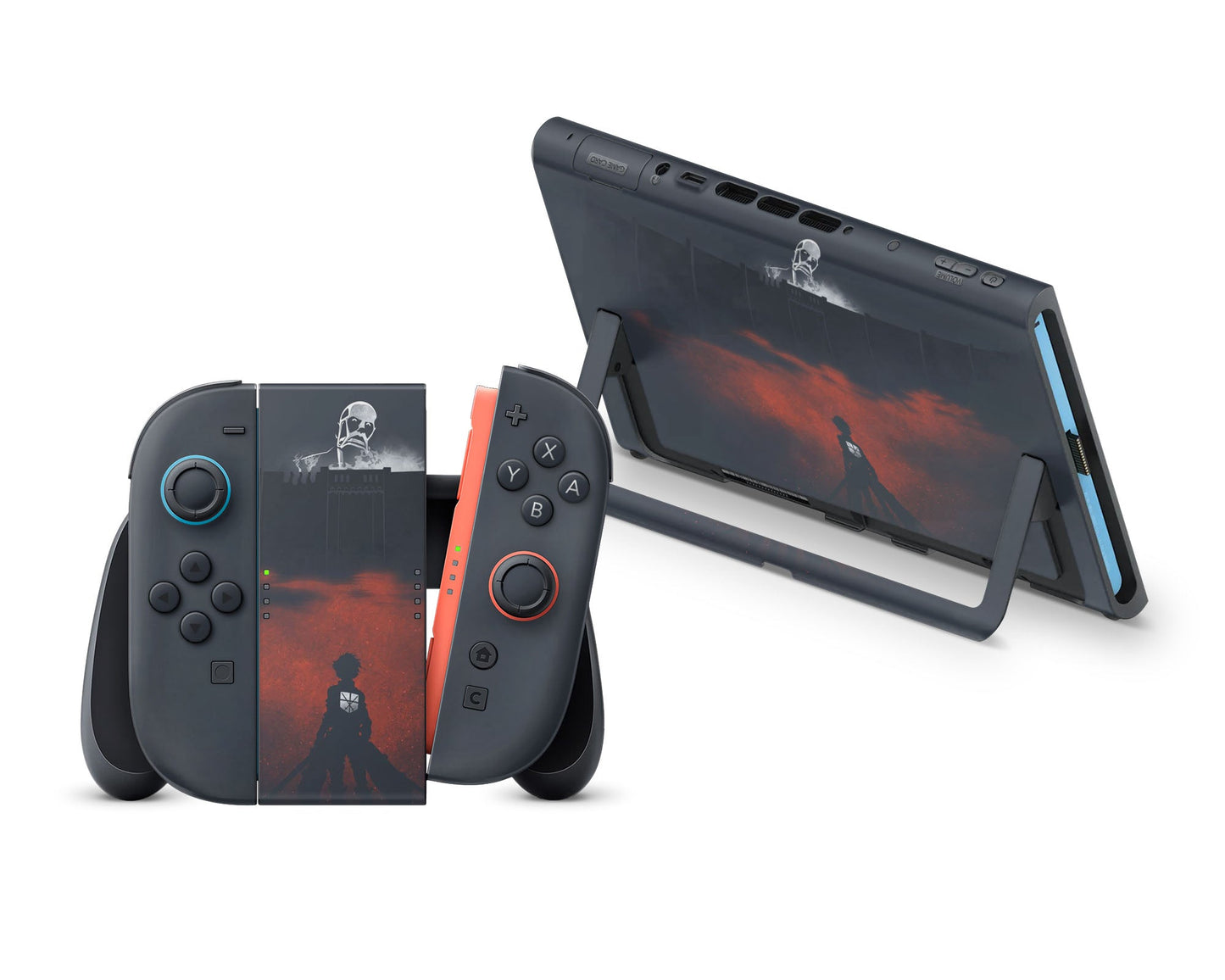 Anime Town Creations Nintendo Switch 2 Attack on Titan Wall Vinyl +Tempered Glass Skins - Anime Attack on Titan Switch 2 Skin