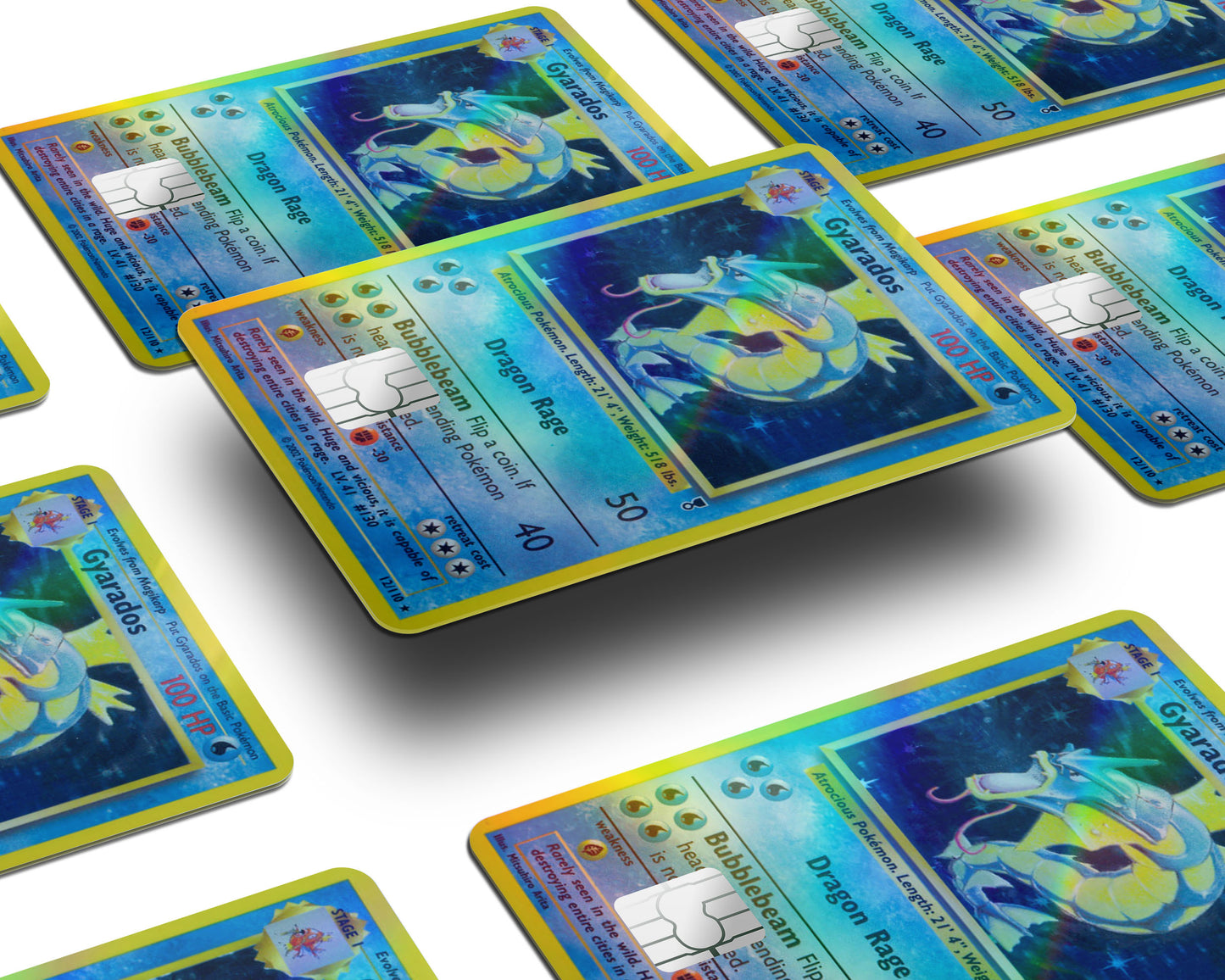 Gyarados Pokemon Card Holographic Credit Card Skin