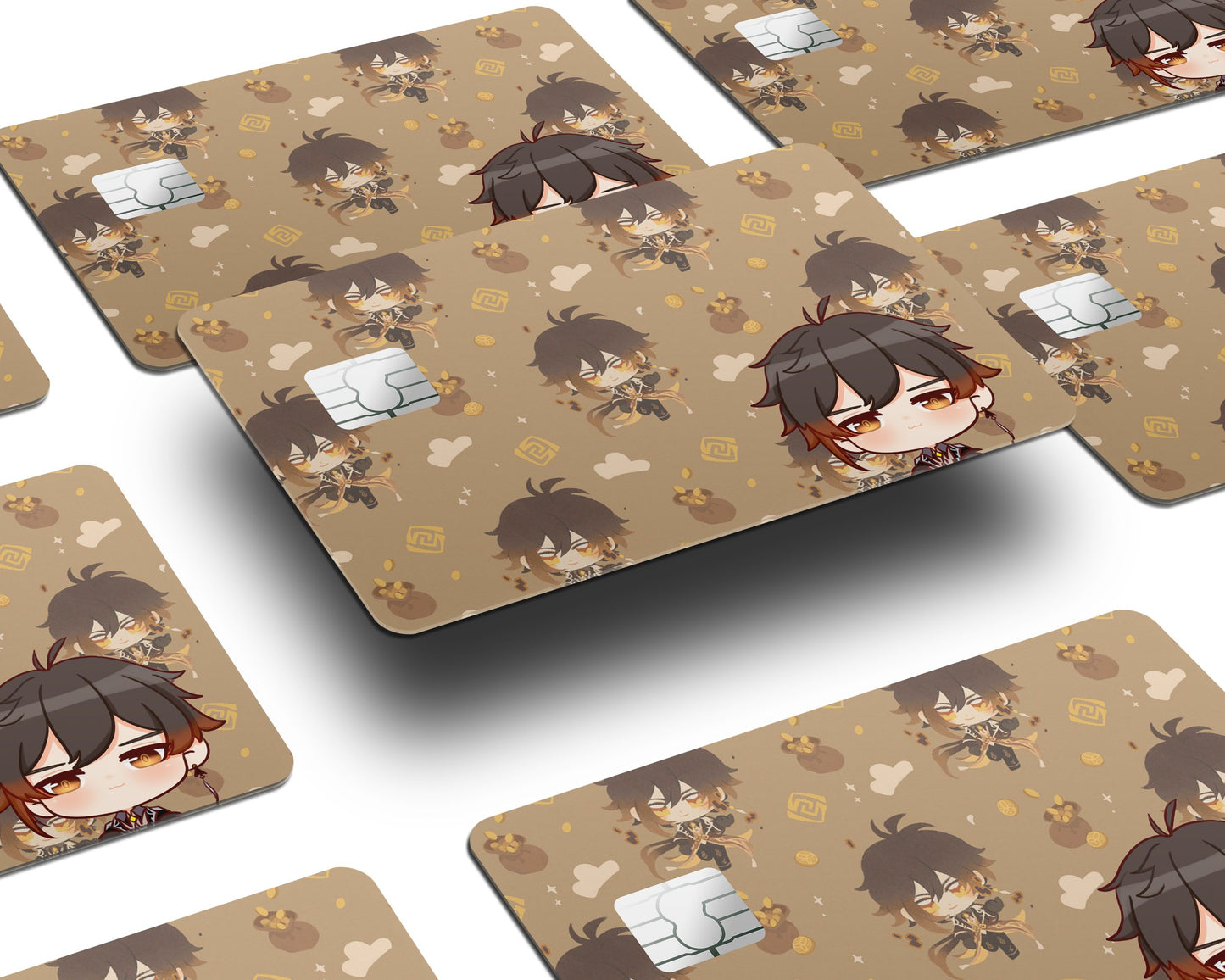 Anime Town Creations Credit Card Genshin Impact Chibi Zhongli Half Skins - Anime Genshin Impact Skin