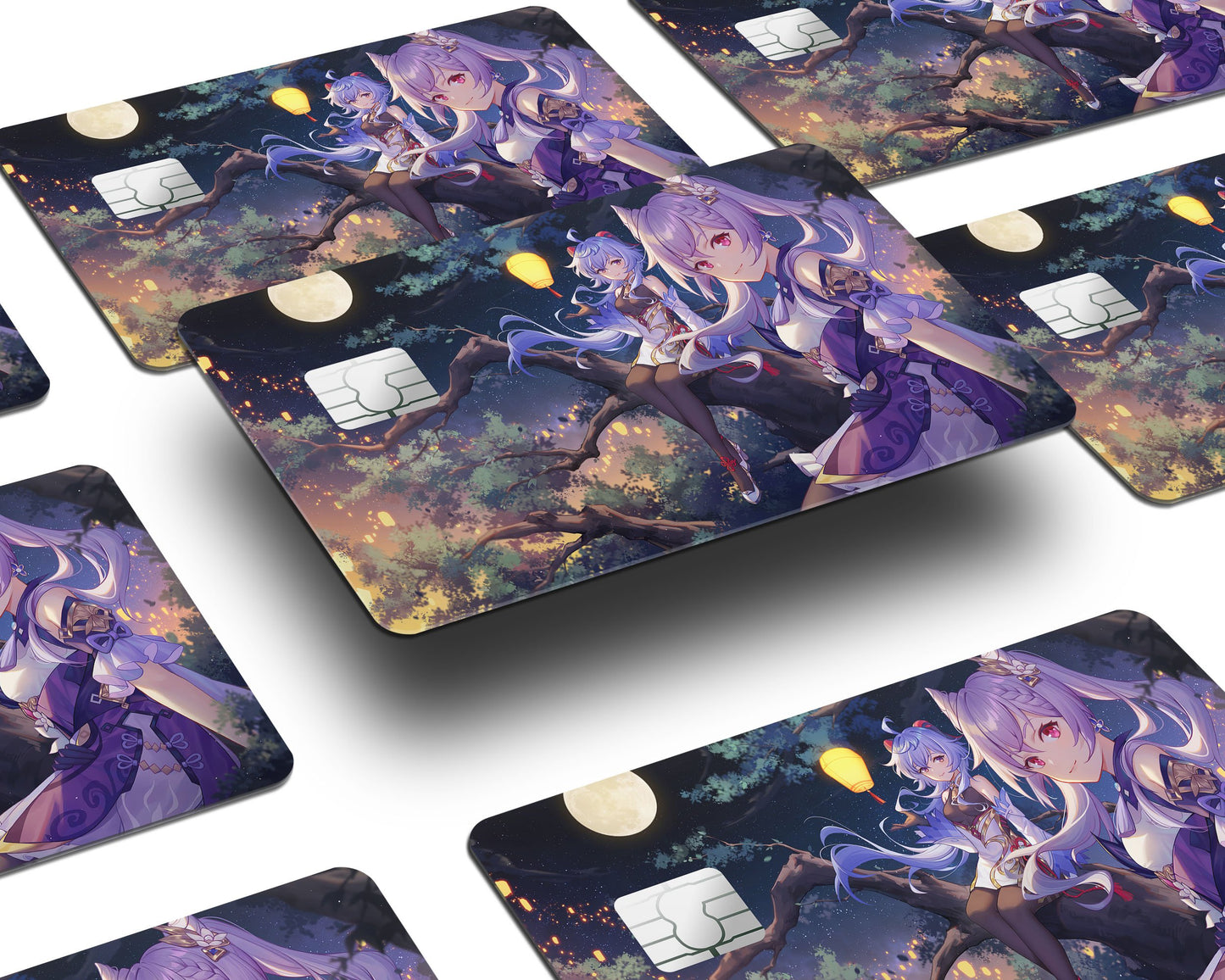 Anime Town Creations Credit Card Genshin Impact Keqing & Ganyu Half Skins - Anime Genshin Impact Skin