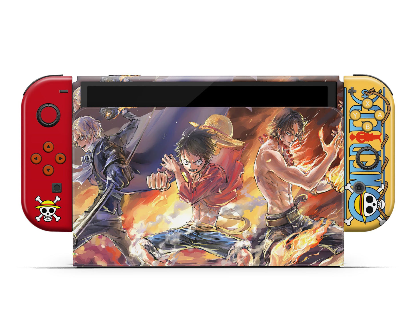 One Piece Luffy Flames Switch OLED Skin