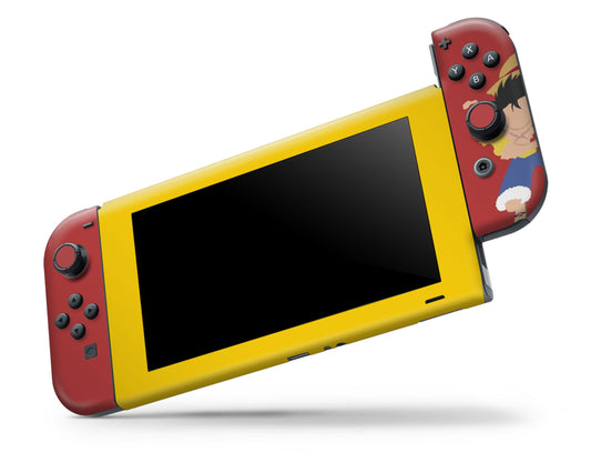 Nintendo Nintendo Switch Luffy One Piece Vinyl +Tempered Glass Skin Sticker - Anime Vinyl