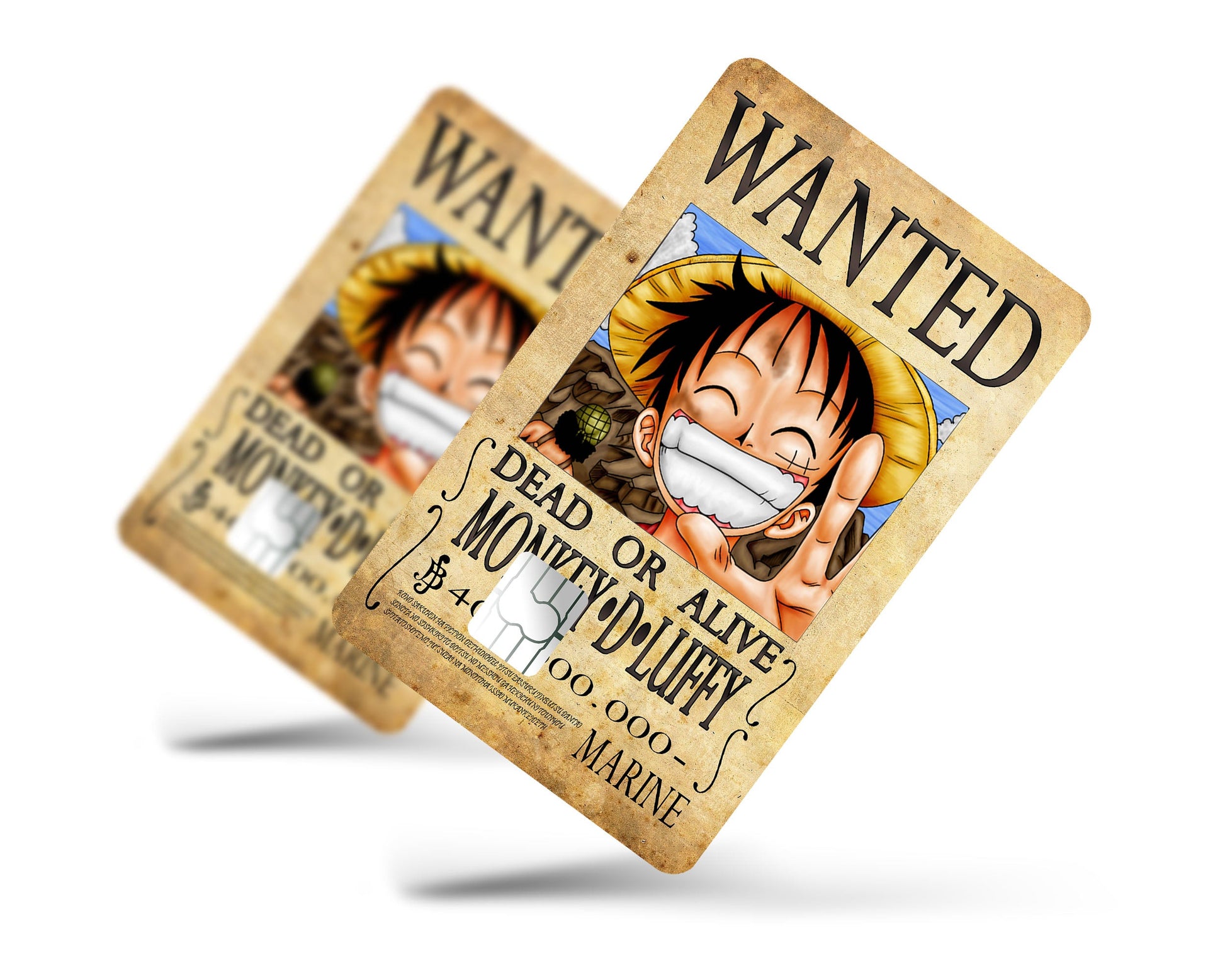 Anime Town Creations Credit Card One Piece Luffy Wanted Poster Full Skins - Anime One Piece Skin