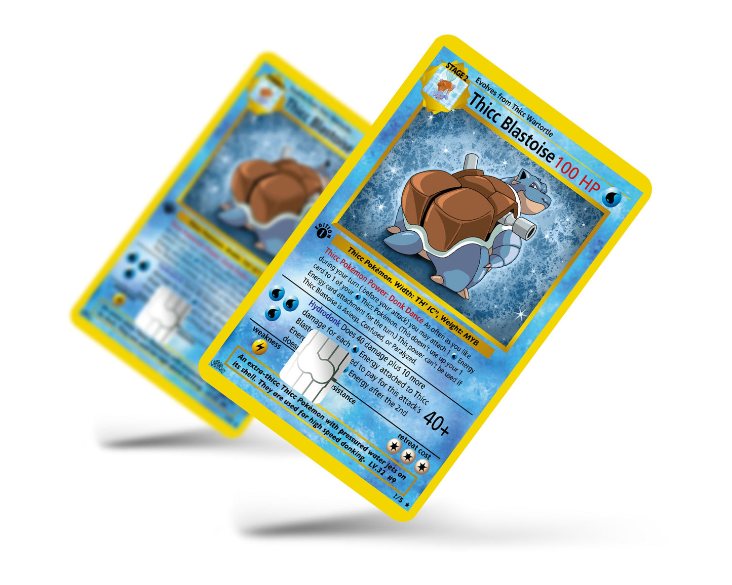Anime Town Creations Credit Card Thicc Blaistoise Pokemon Card Full Skins - Anime Pokemon Credit Card Skin