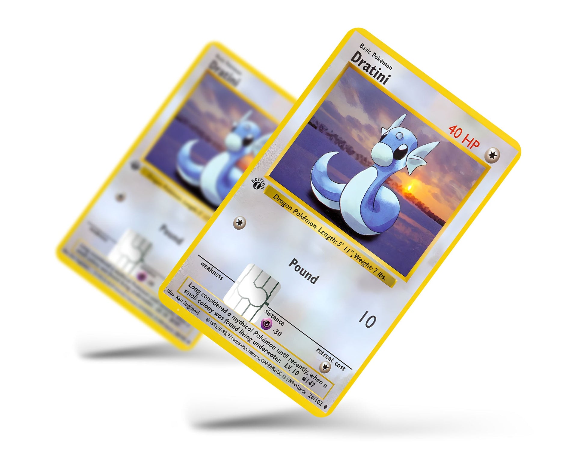 Anime Town Creations Credit Card Dratini Pokemon Card Full Skins - Anime Pokemon Credit Card Skin
