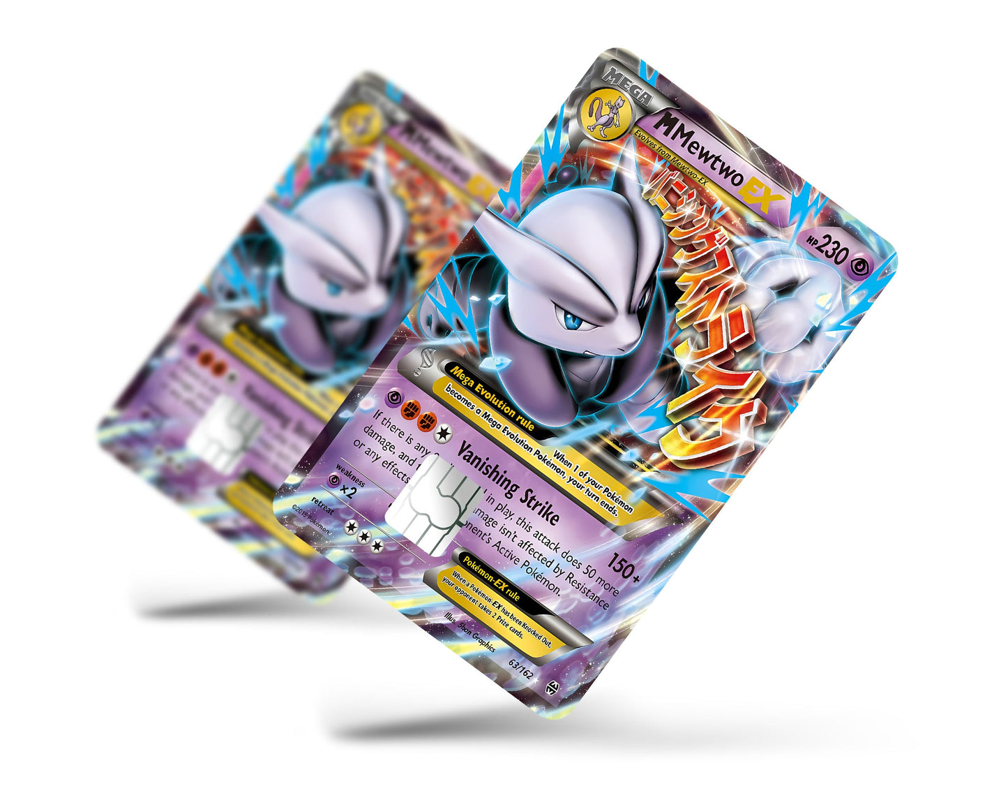 Anime Town Creations Credit Card Mega Mewtwo X Pokemon Card Full Skins - Anime Pokemon Credit Card Skin