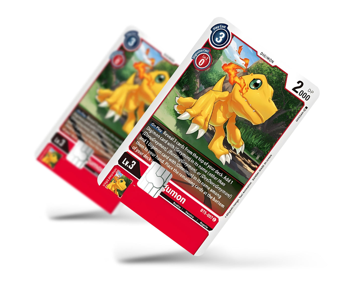 Anime Town Creations Credit Card Agumon Digimon Card Full Skins - Anime Digimon Credit Card Skin