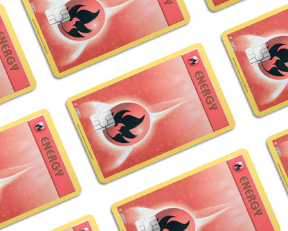 Anime Town Creations Credit Card Fire Energy Pokemon Card Window Skins - Anime Pokemon Credit Card Skin