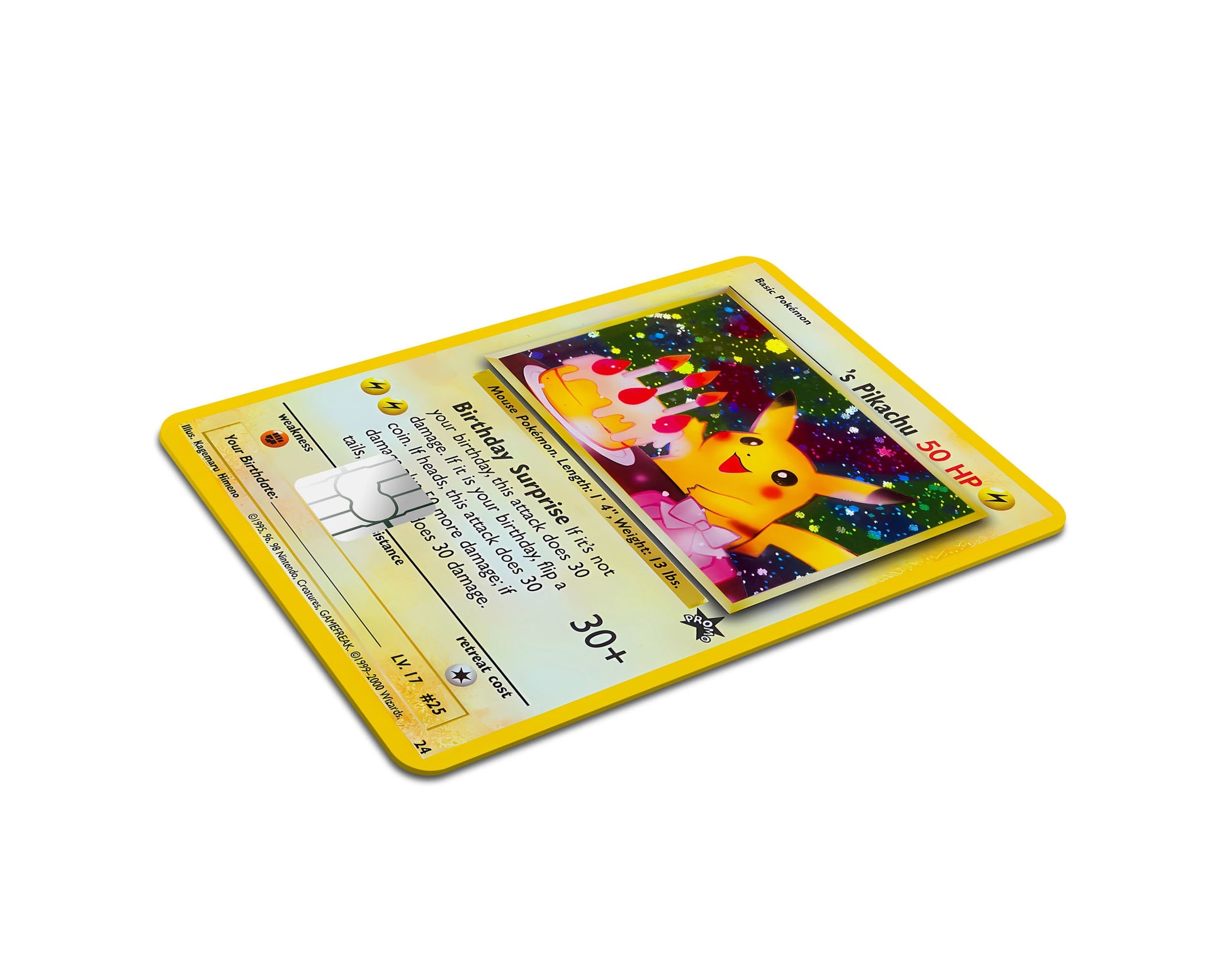 Anime Town Creations Credit Card Birthday Pikachu Pokemon Card Full Skins - Anime Pokemon Credit Card Skin