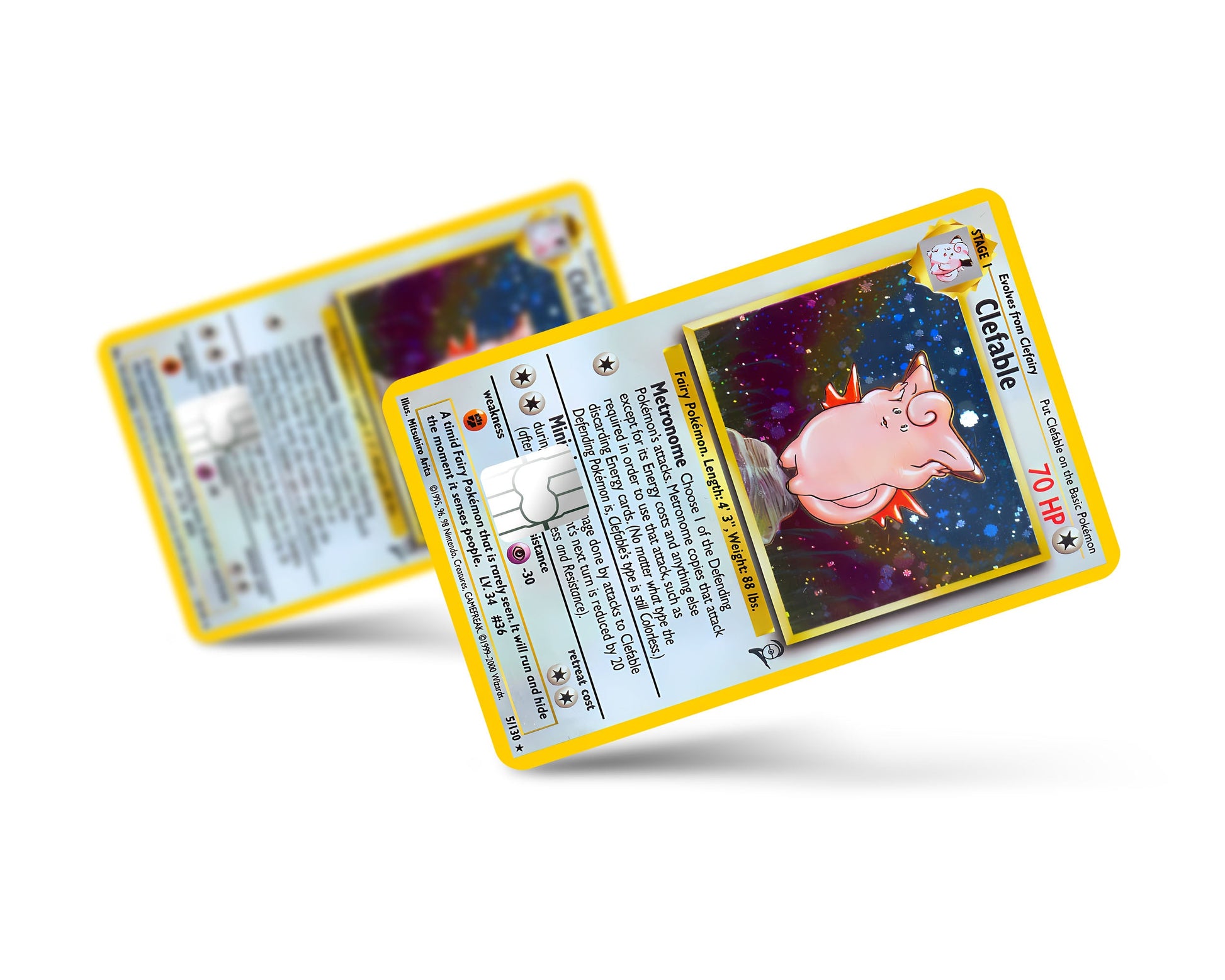 Anime Town Creations Credit Card Clefable Pokemon Card Full Skins - Anime Pokemon Credit Card Skin