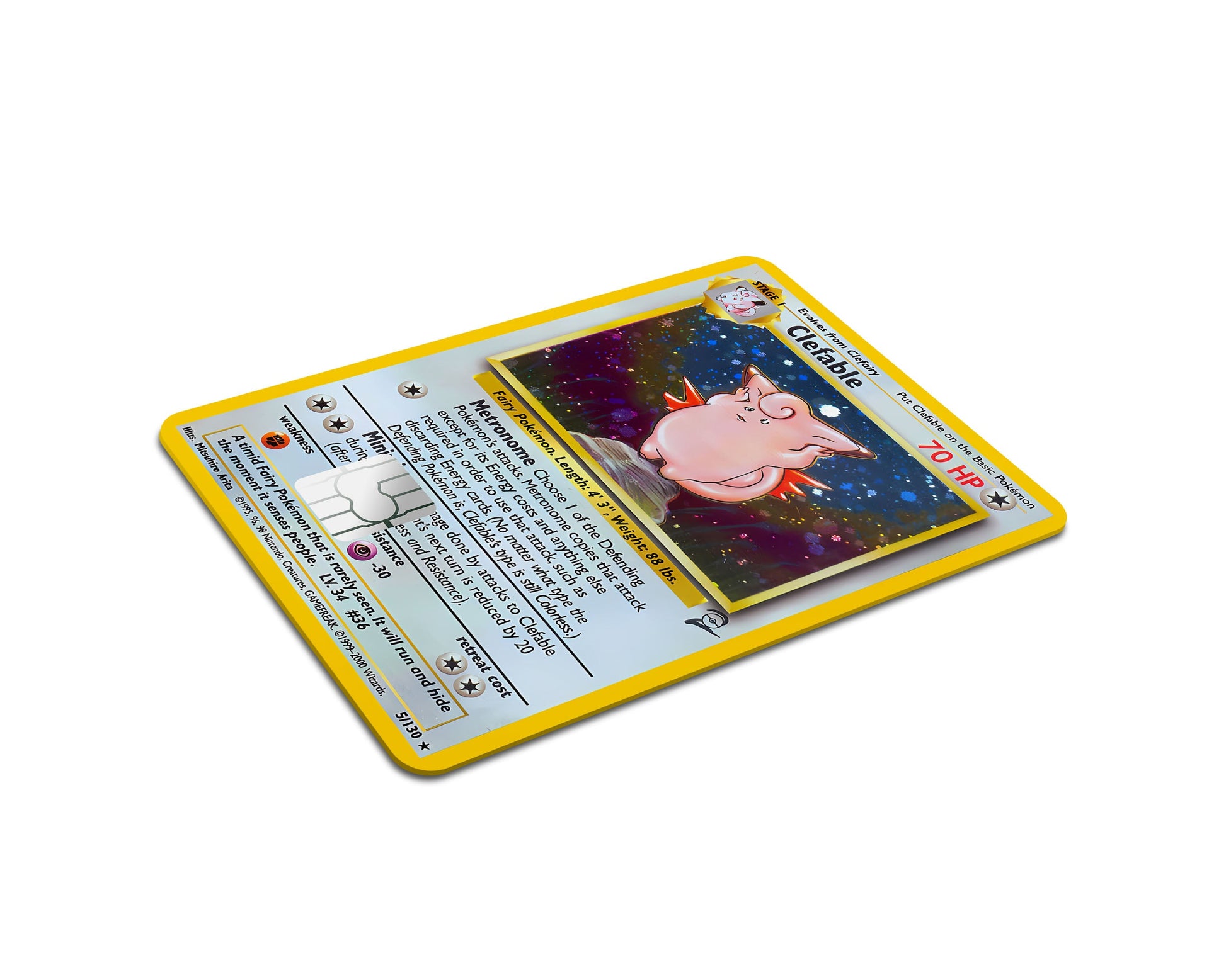 Anime Town Creations Credit Card Clefable Pokemon Card Full Skins - Anime Pokemon Credit Card Skin