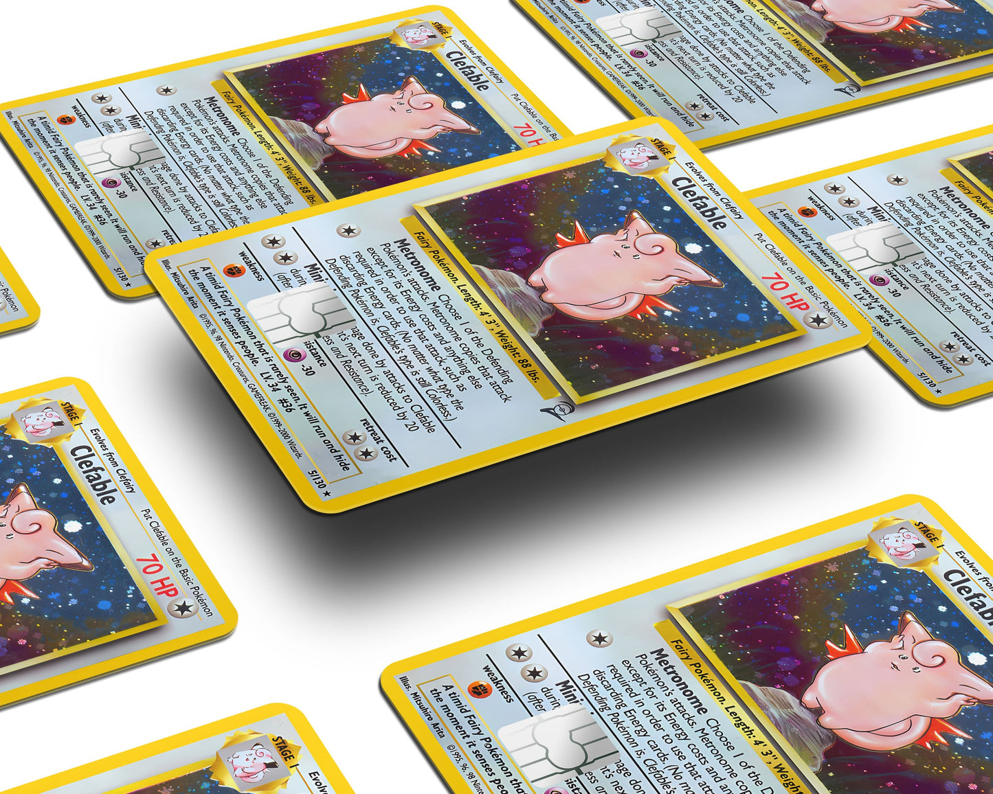 Anime Town Creations Credit Card Clefable Pokemon Card Window Skins - Anime Pokemon Credit Card Skin