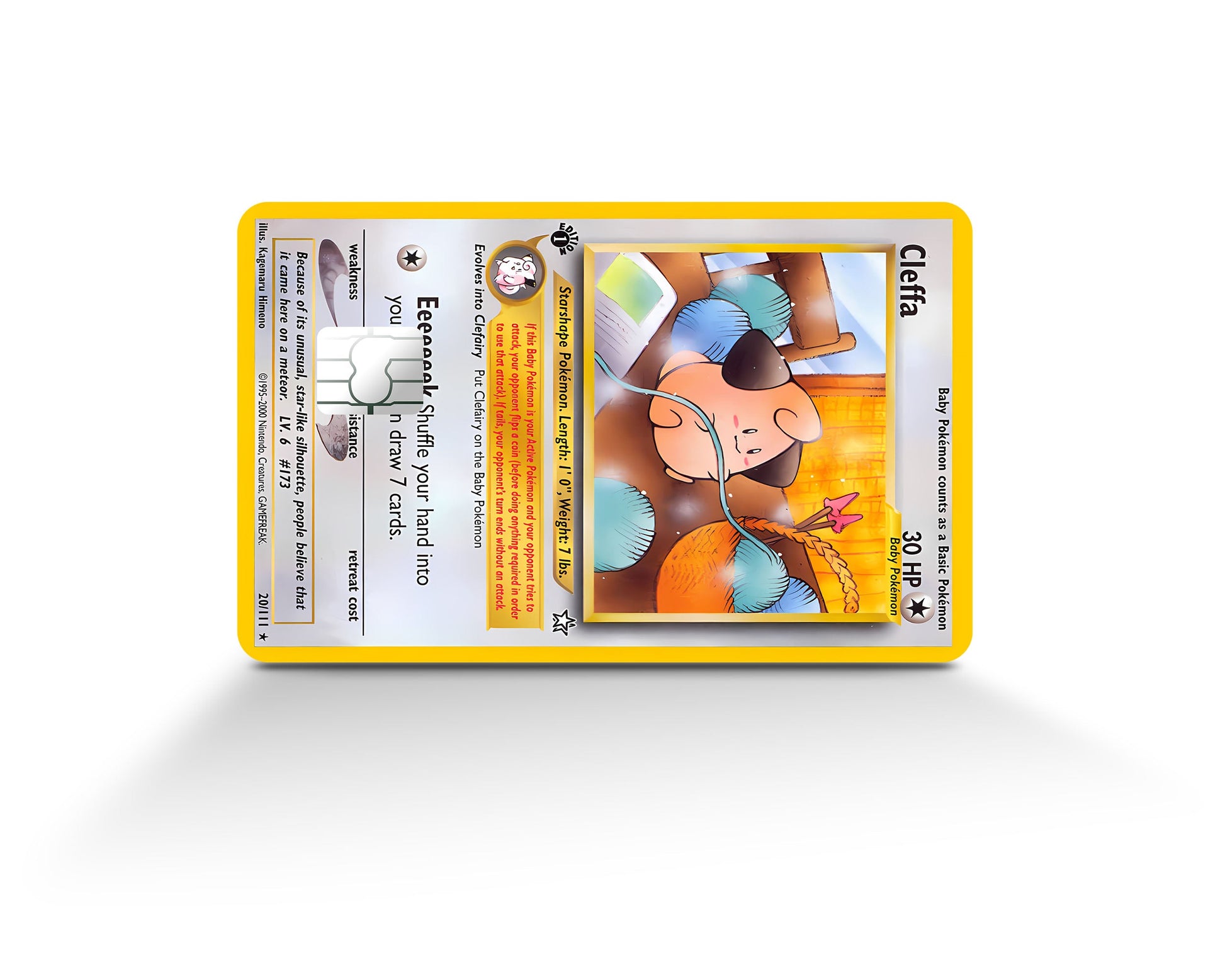 Anime Town Creations Credit Card Cleffa Pokemon Card Full Skins - Anime Pokemon Credit Card Skin