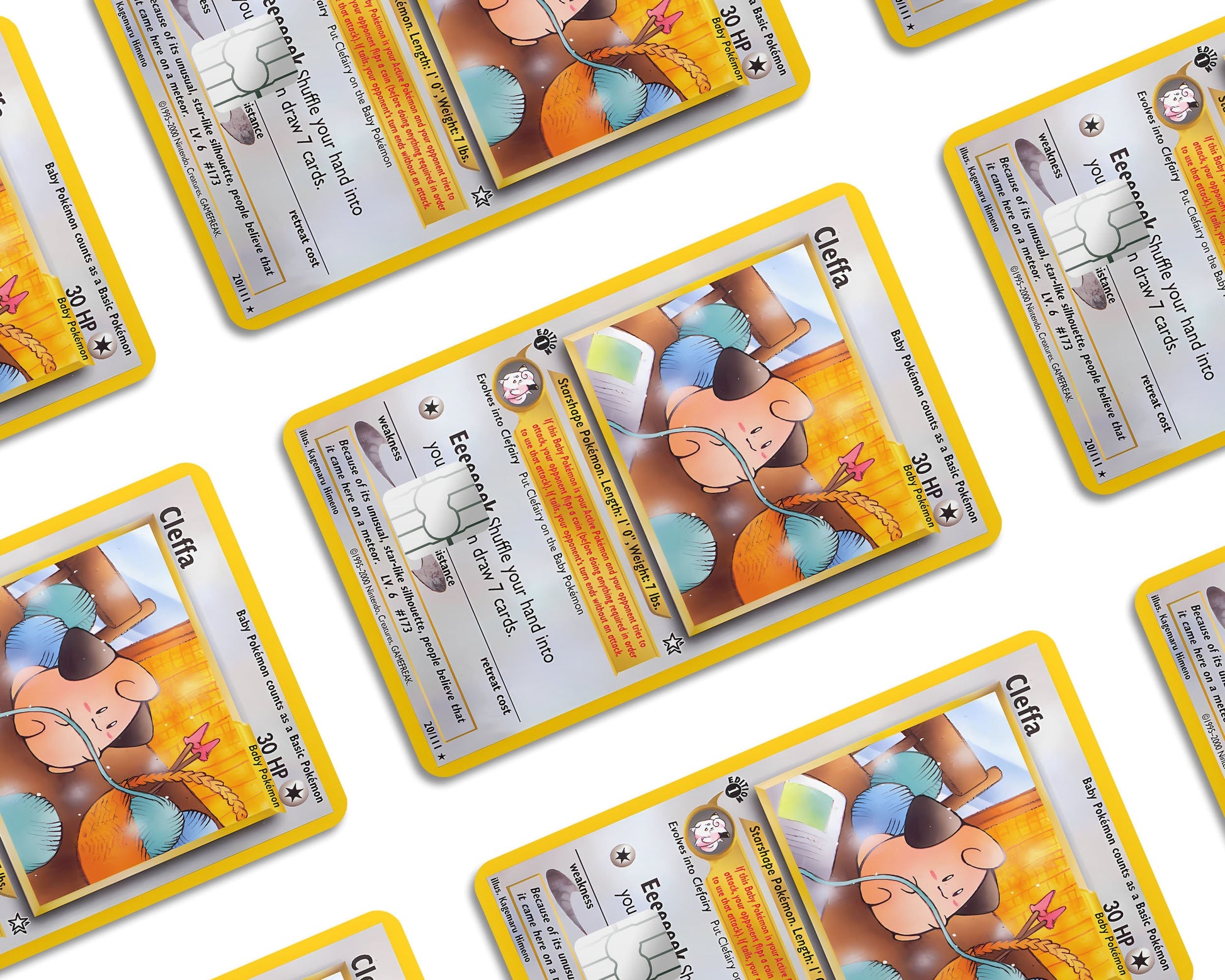 Anime Town Creations Credit Card Cleffa Pokemon Card Window Skins - Anime Pokemon Credit Card Skin