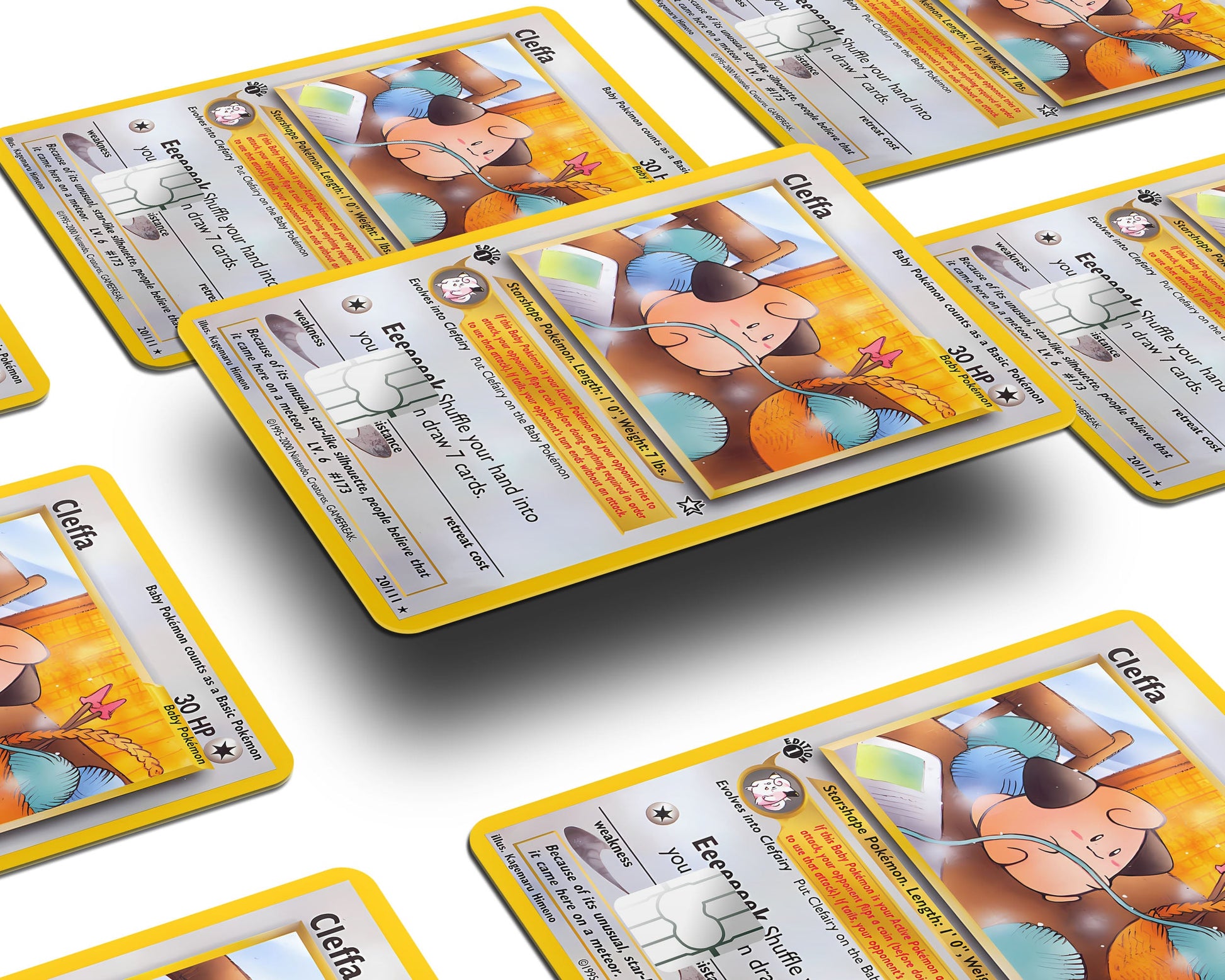 Anime Town Creations Credit Card Cleffa Pokemon Card Window Skins - Anime Pokemon Credit Card Skin