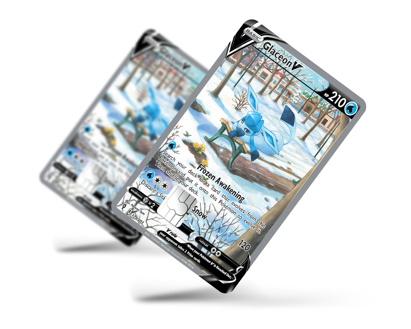 Anime Town Creations Credit Card Glaceon V Pokemon Card Full Skins - Anime Pokemon Credit Card Skin