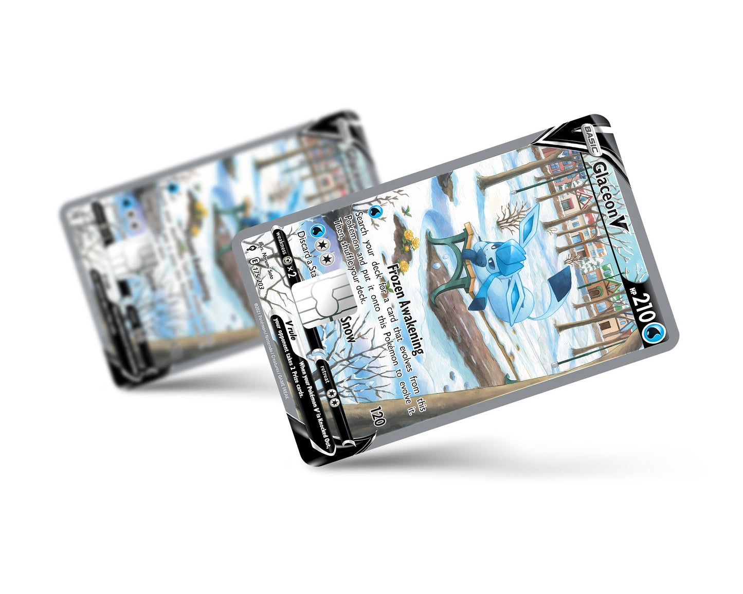 Anime Town Creations Credit Card Glaceon V Pokemon Card Full Skins - Anime Pokemon Credit Card Skin