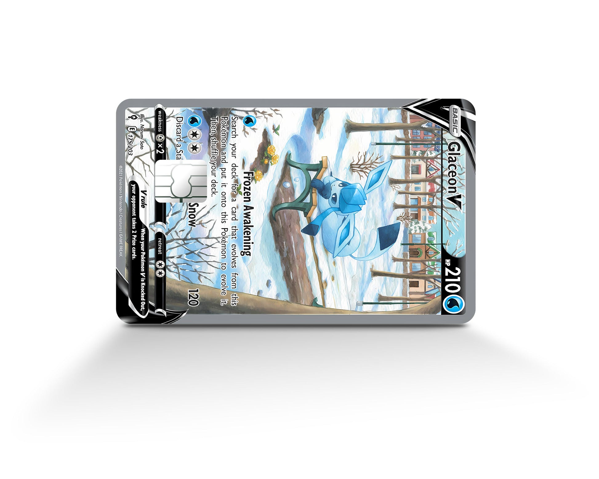 Anime Town Creations Credit Card Glaceon V Pokemon Card Full Skins - Anime Pokemon Credit Card Skin