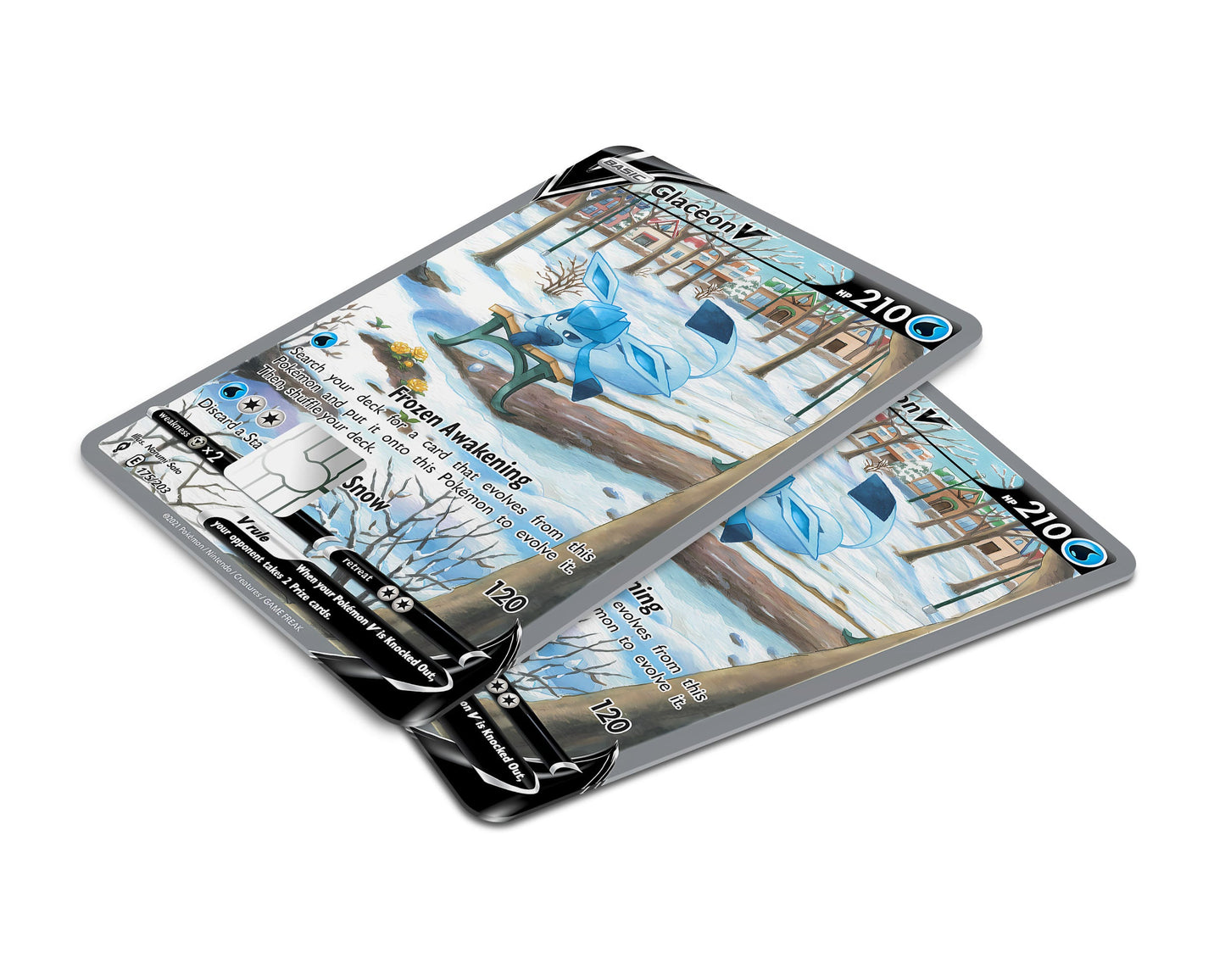 Anime Town Creations Credit Card Glaceon V Pokemon Card Window Skins - Anime Pokemon Credit Card Skin