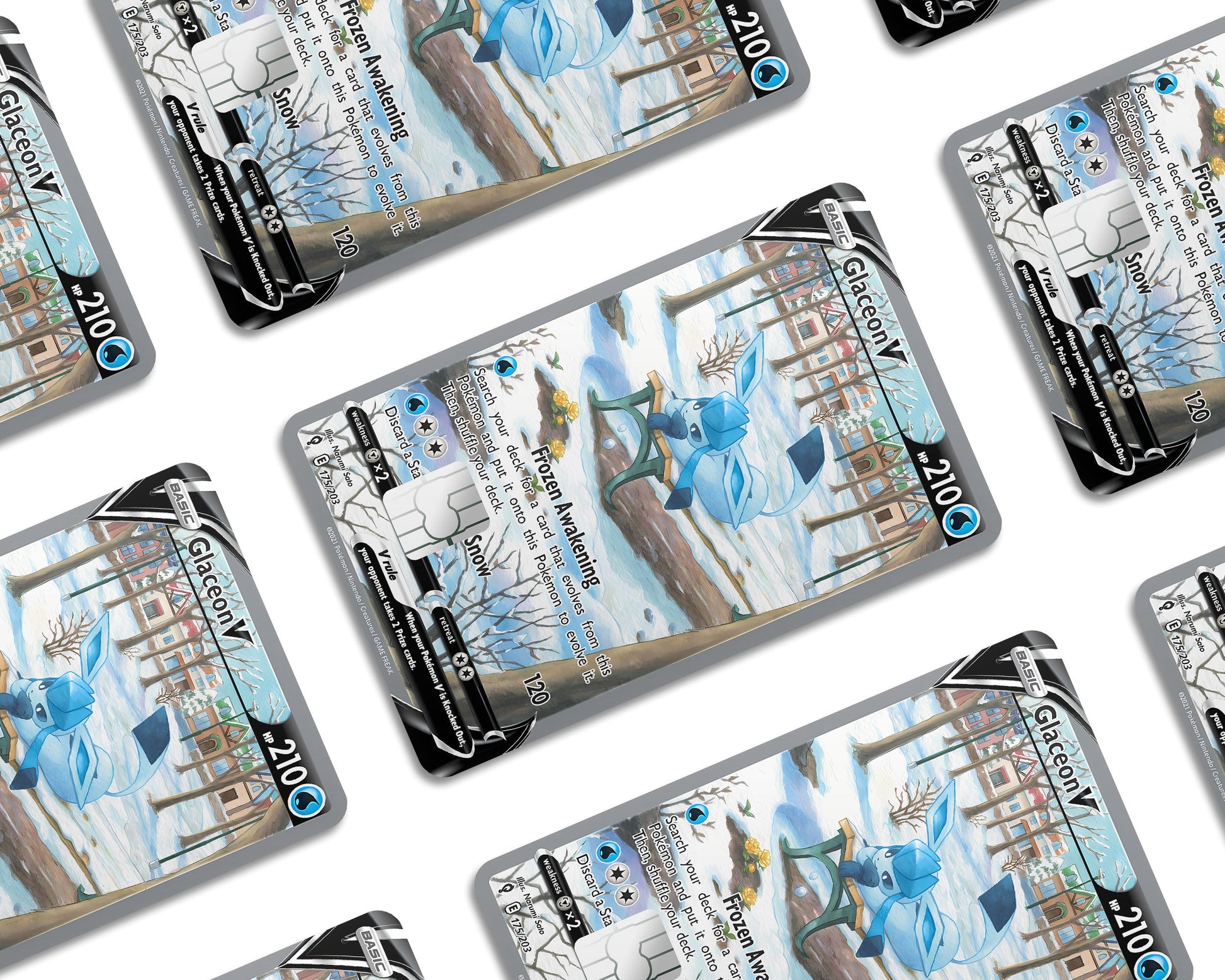 Anime Town Creations Credit Card Glaceon V Pokemon Card Window Skins - Anime Pokemon Credit Card Skin