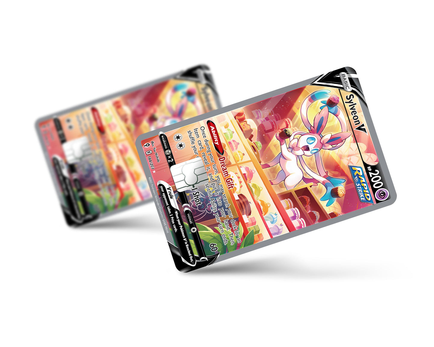Anime Town Creations Credit Card Cupcakes Sylveon Pokemon Card Full Skins - Anime Pokemon Credit Card Skin