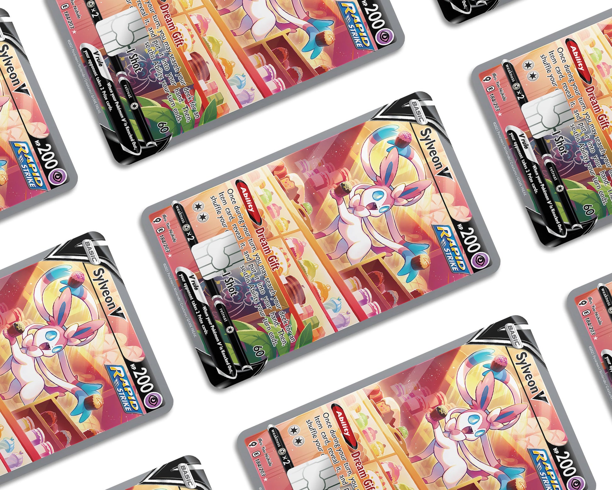 Anime Town Creations Credit Card Cupcakes Sylveon Pokemon Card Window Skins - Anime Pokemon Credit Card Skin