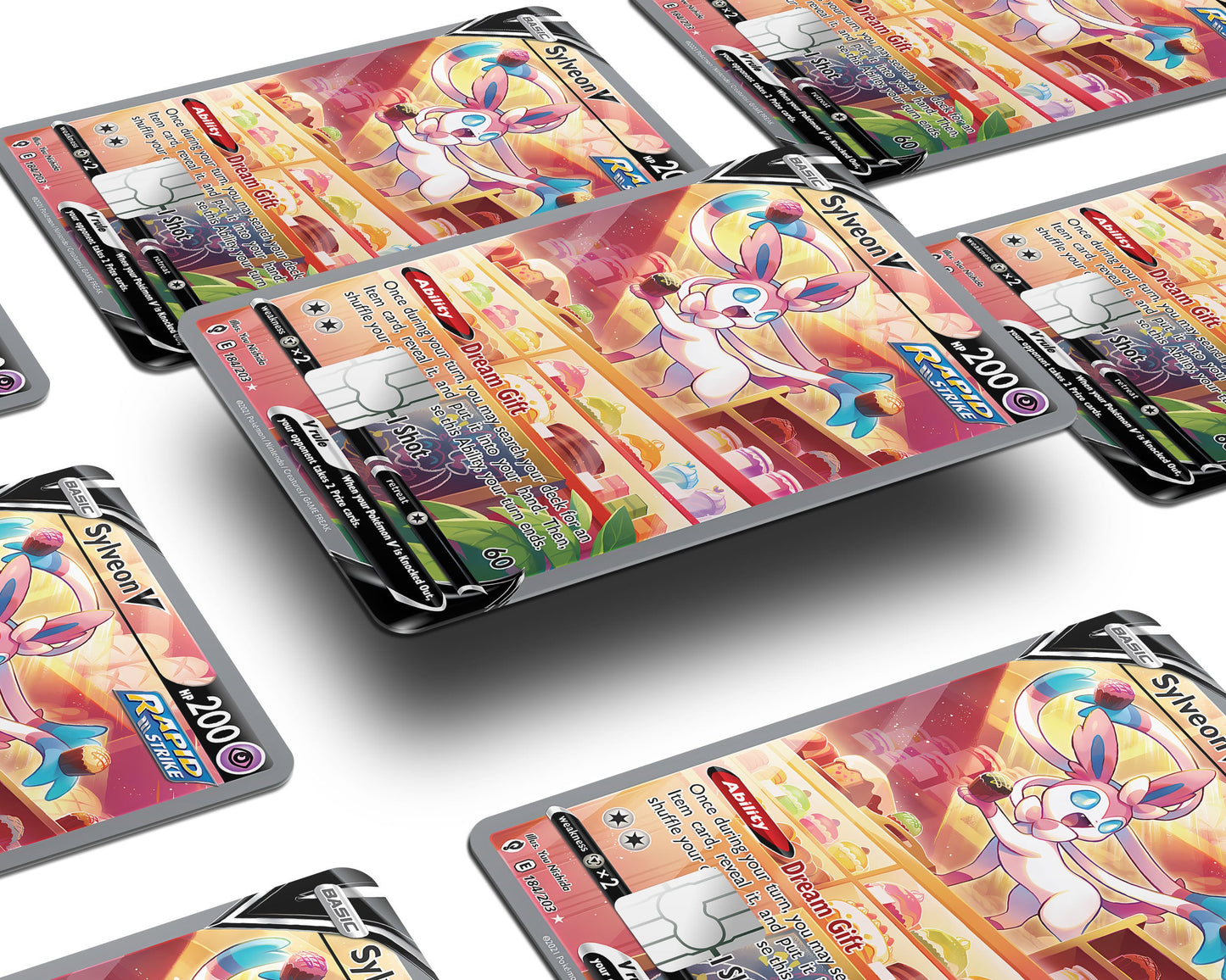 Anime Town Creations Credit Card Cupcakes Sylveon Pokemon Card Window Skins - Anime Pokemon Credit Card Skin