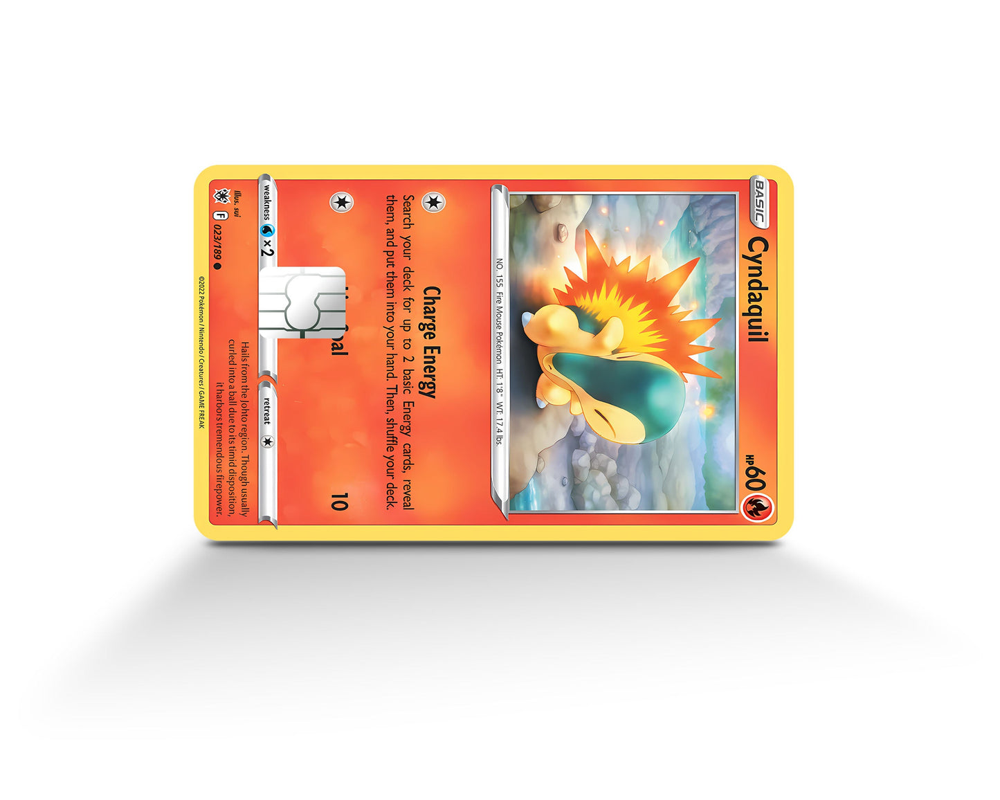 Anime Town Creations Credit Card Cyndaquil Pokemon Card Full Skins - Anime Pokemon Credit Card Skin
