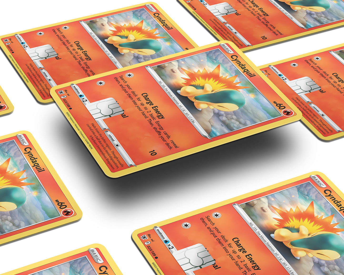 Anime Town Creations Credit Card Cyndaquil Pokemon Card Window Skins - Anime Pokemon Credit Card Skin