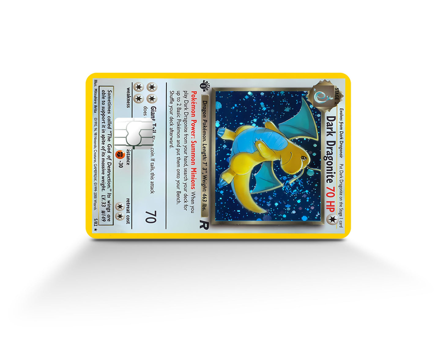Anime Town Creations Credit Card Dark Dragonite Pokemon Card Full Skins - Anime Pokemon Credit Card Skin