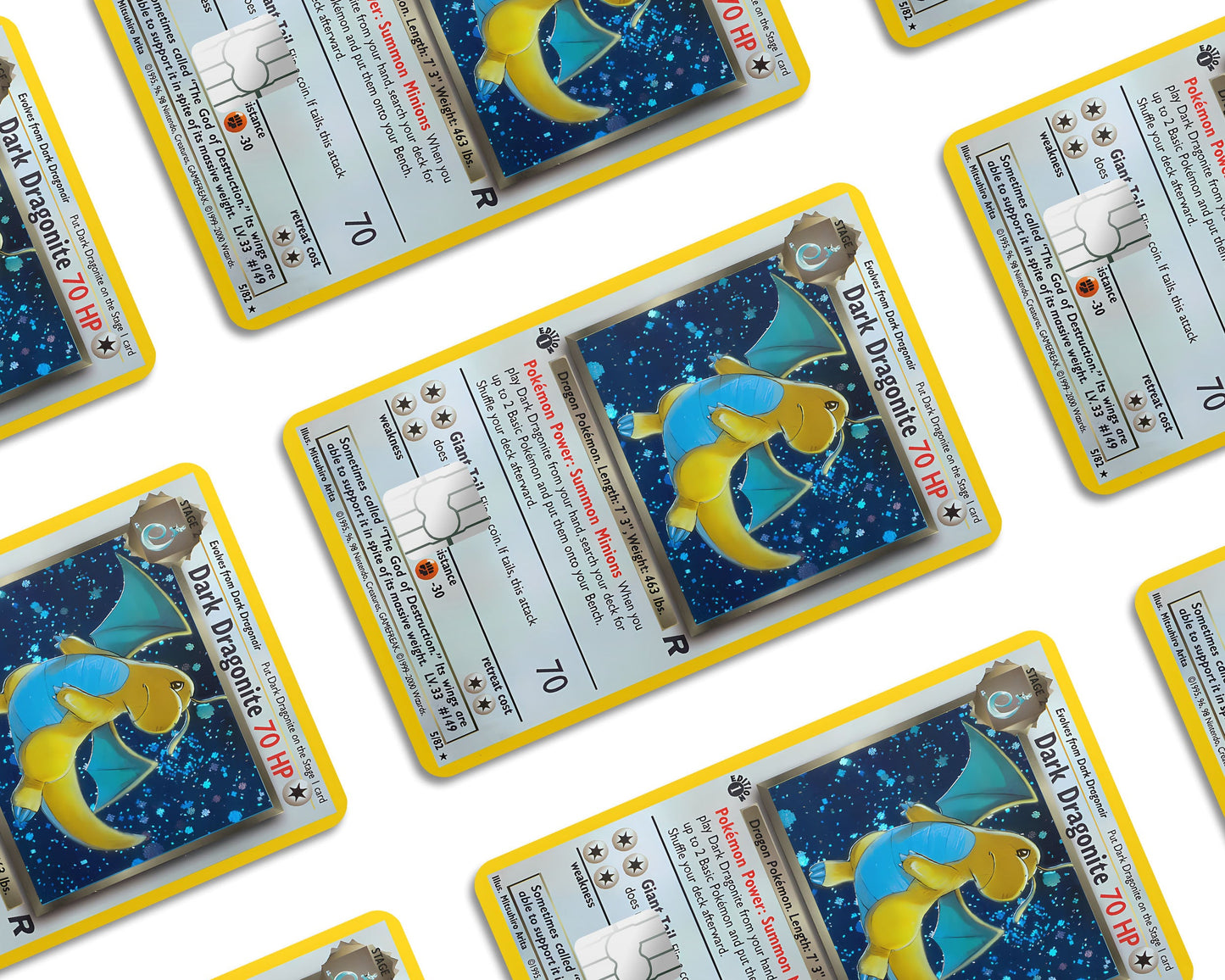 Anime Town Creations Credit Card Dark Dragonite Pokemon Card Window Skins - Anime Pokemon Credit Card Skin