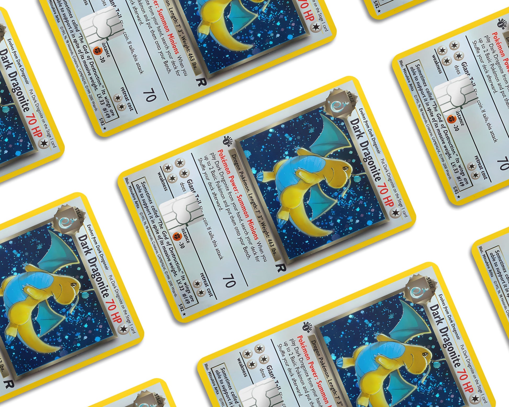 Anime Town Creations Credit Card Dark Dragonite Pokemon Card Window Skins - Anime Pokemon Credit Card Skin