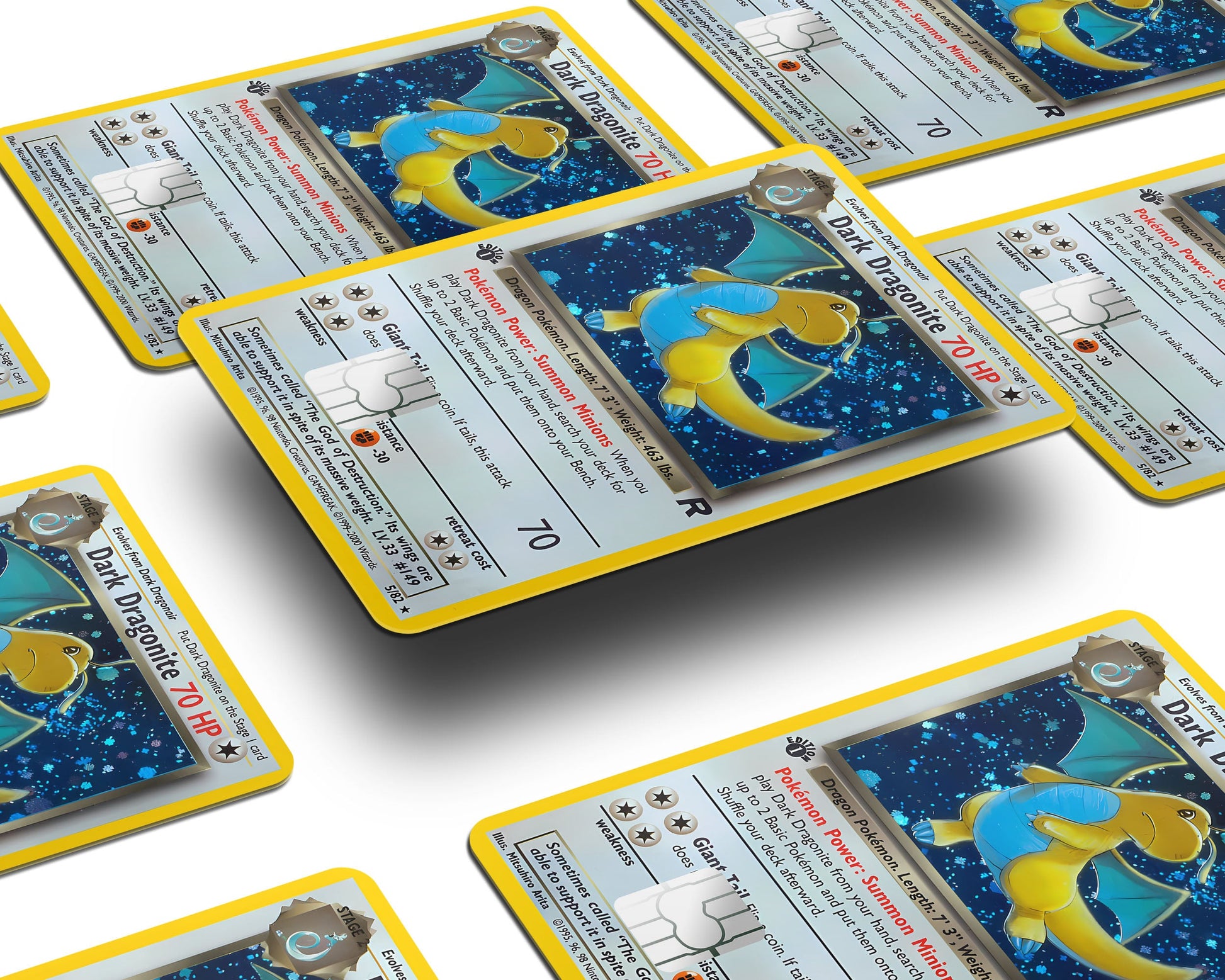 Anime Town Creations Credit Card Dark Dragonite Pokemon Card Window Skins - Anime Pokemon Credit Card Skin